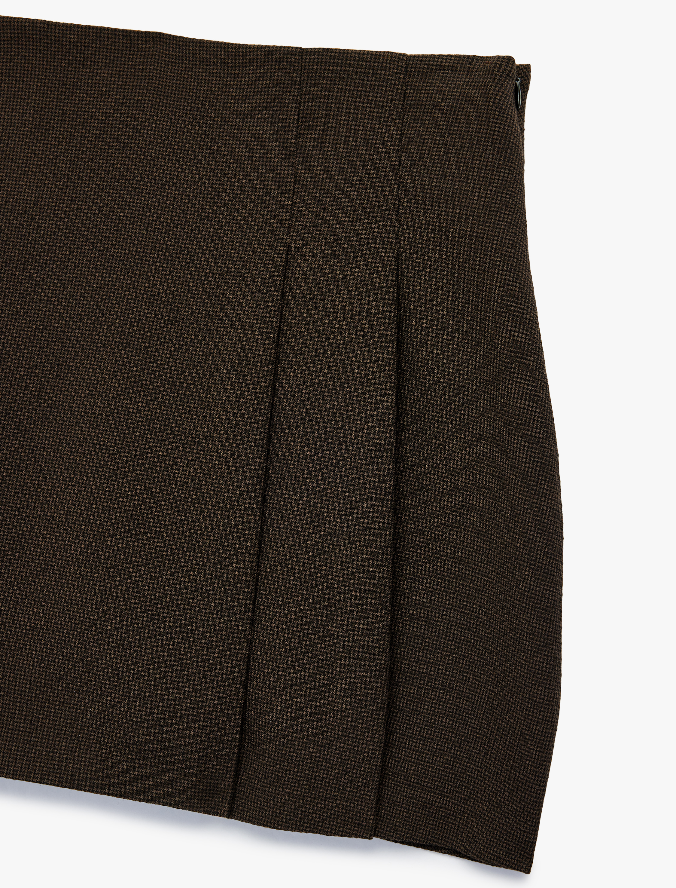   Normal Bel Pileli A Kesim Mini Etek