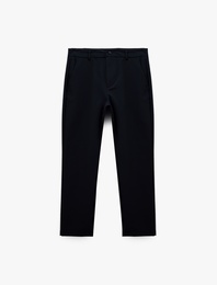 Regular Fit Cepli Çıtçıt Düğmeli Kumaş Pantolon