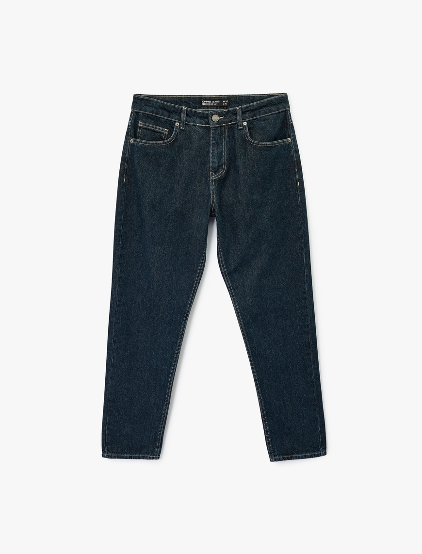 Koton Erkek Pamuklu Normal Bel Tapered Fit Jean Pantolon