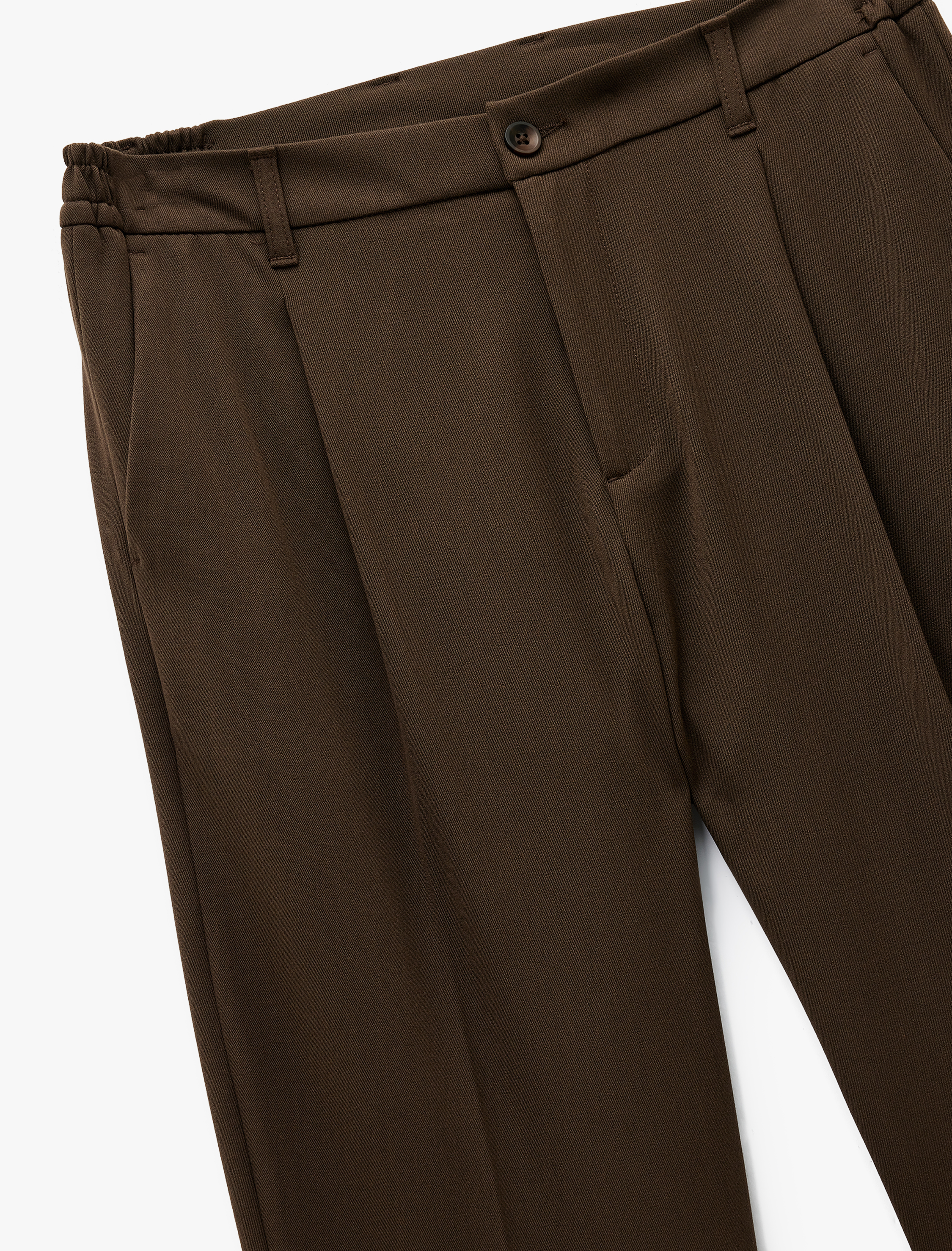   Rahat Kalıp Cepli Viskon Karışımlı Pileli Kumaş Pantolon