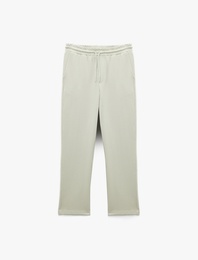 Pamuklu Regular Fit Cepli Beli Bağcıklı Eşofman Altı