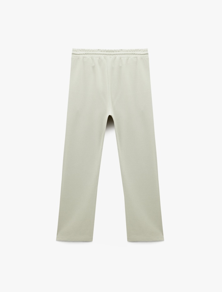  Pamuklu Regular Fit Cepli Beli Bağcıklı Eşofman Altı