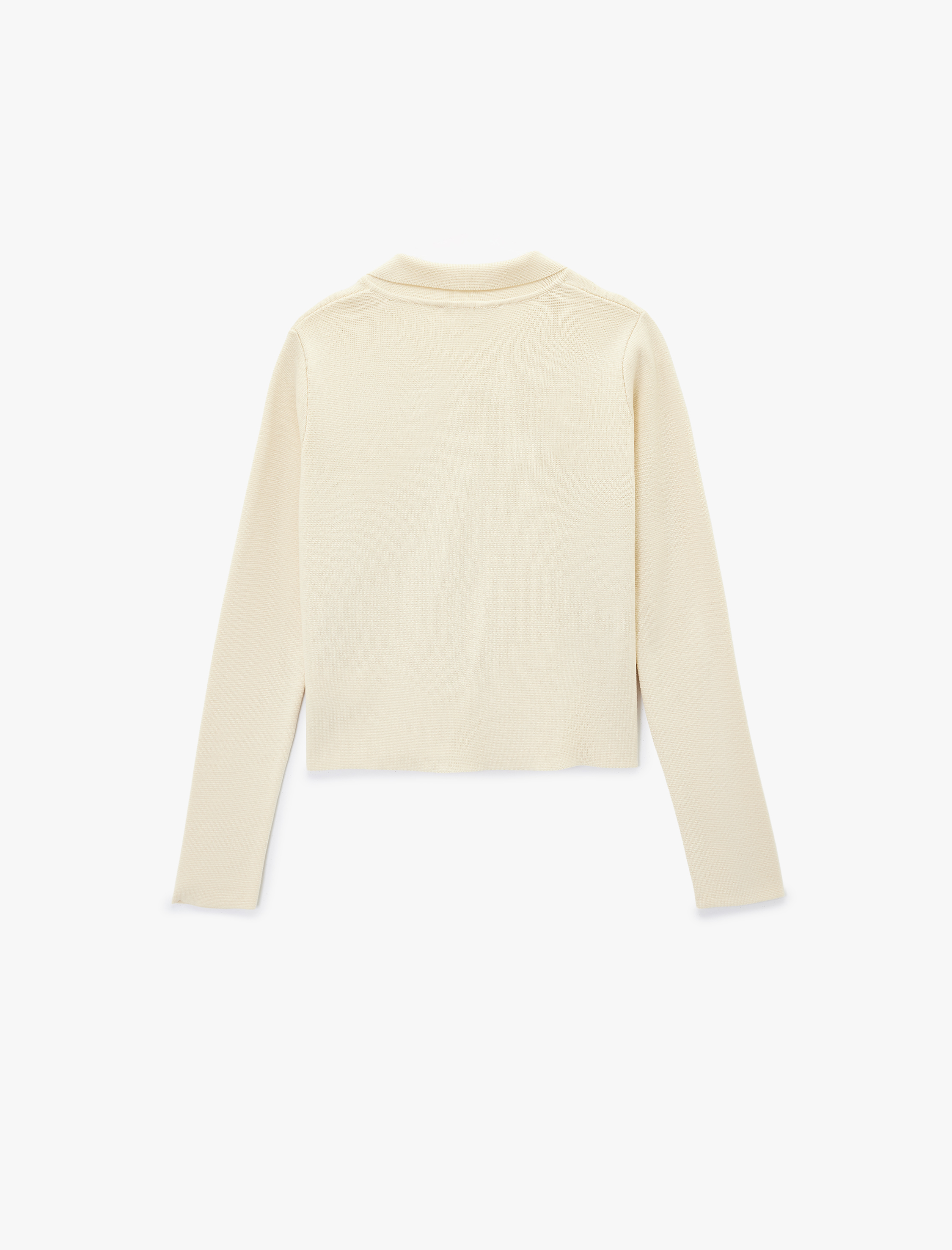   Uzun Kollu Düğmeli Cepli Polo Yaka Triko Hırka