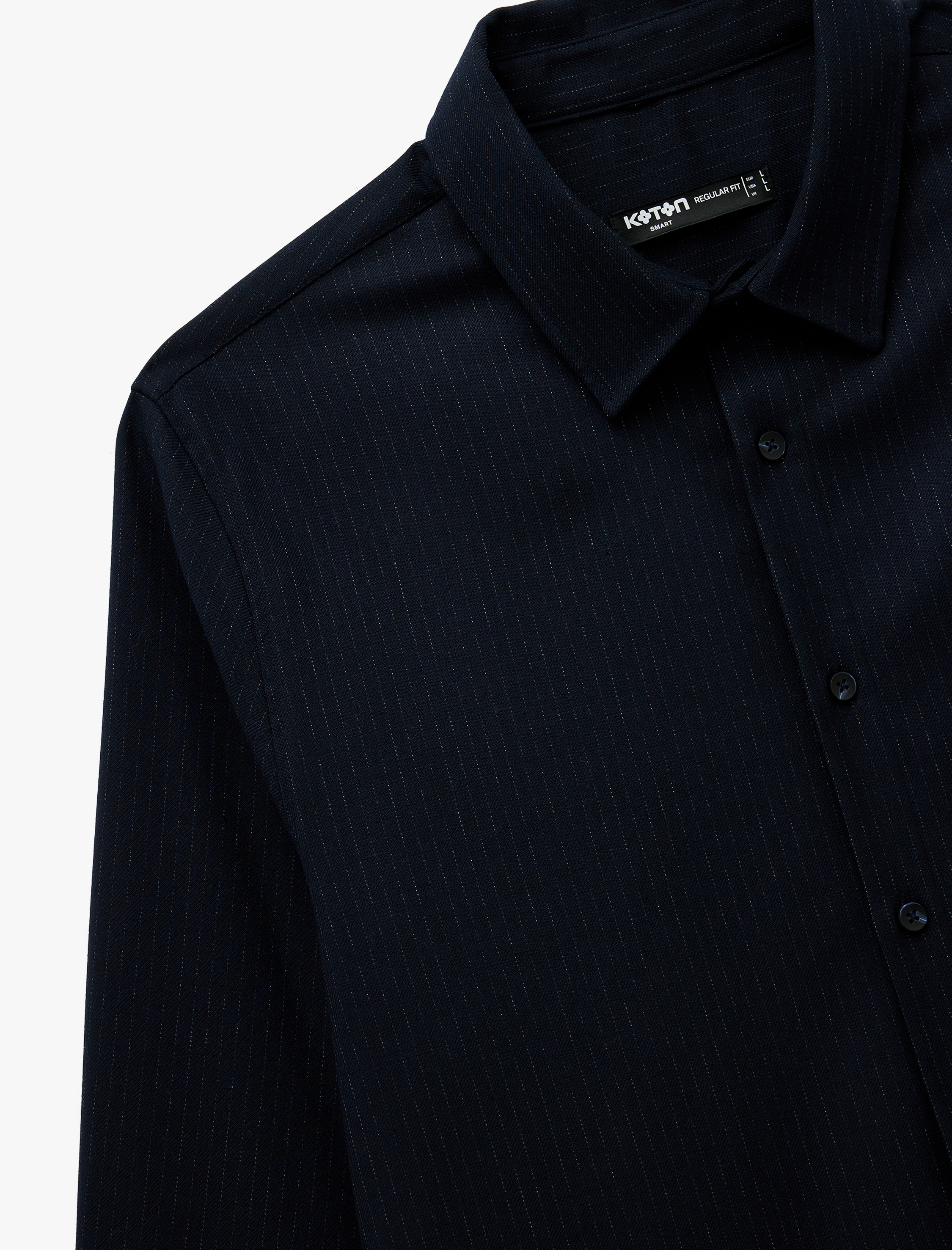   Regular Fit Viskon Karışımlı Klasik Yaka Uzun Kollu Gömlek