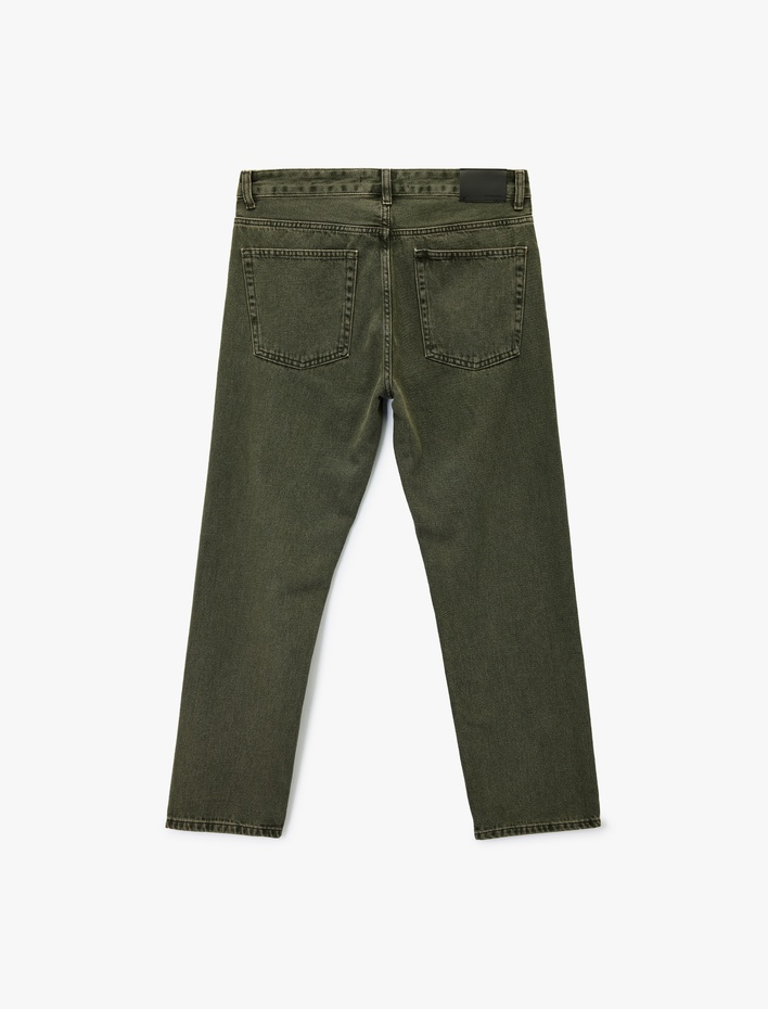  Normal Bel Pamuklu Vintage Straight Fit Jean Pantolon