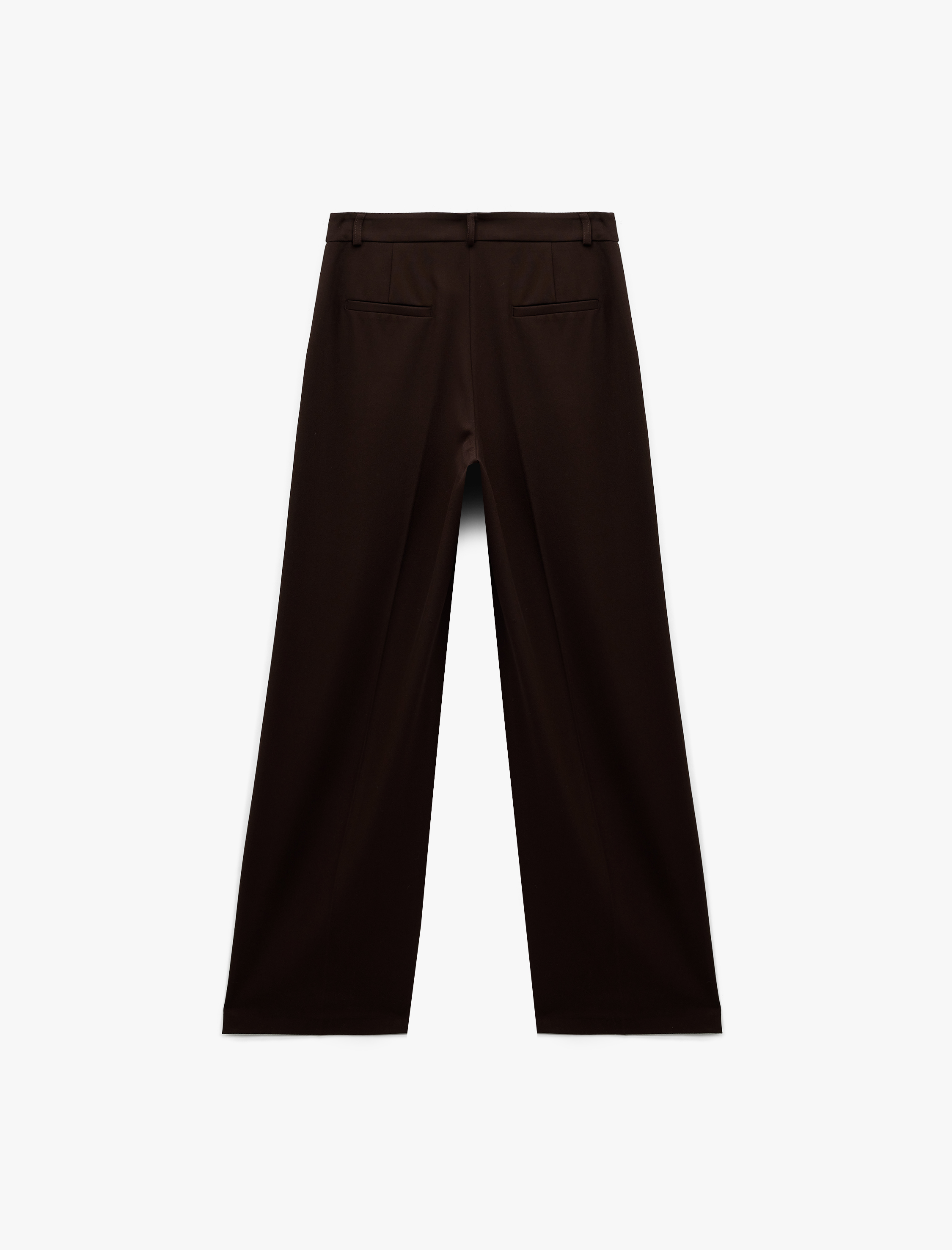   Pile Detaylı Loose Fit Geniş Paça Kumaş Pantolon