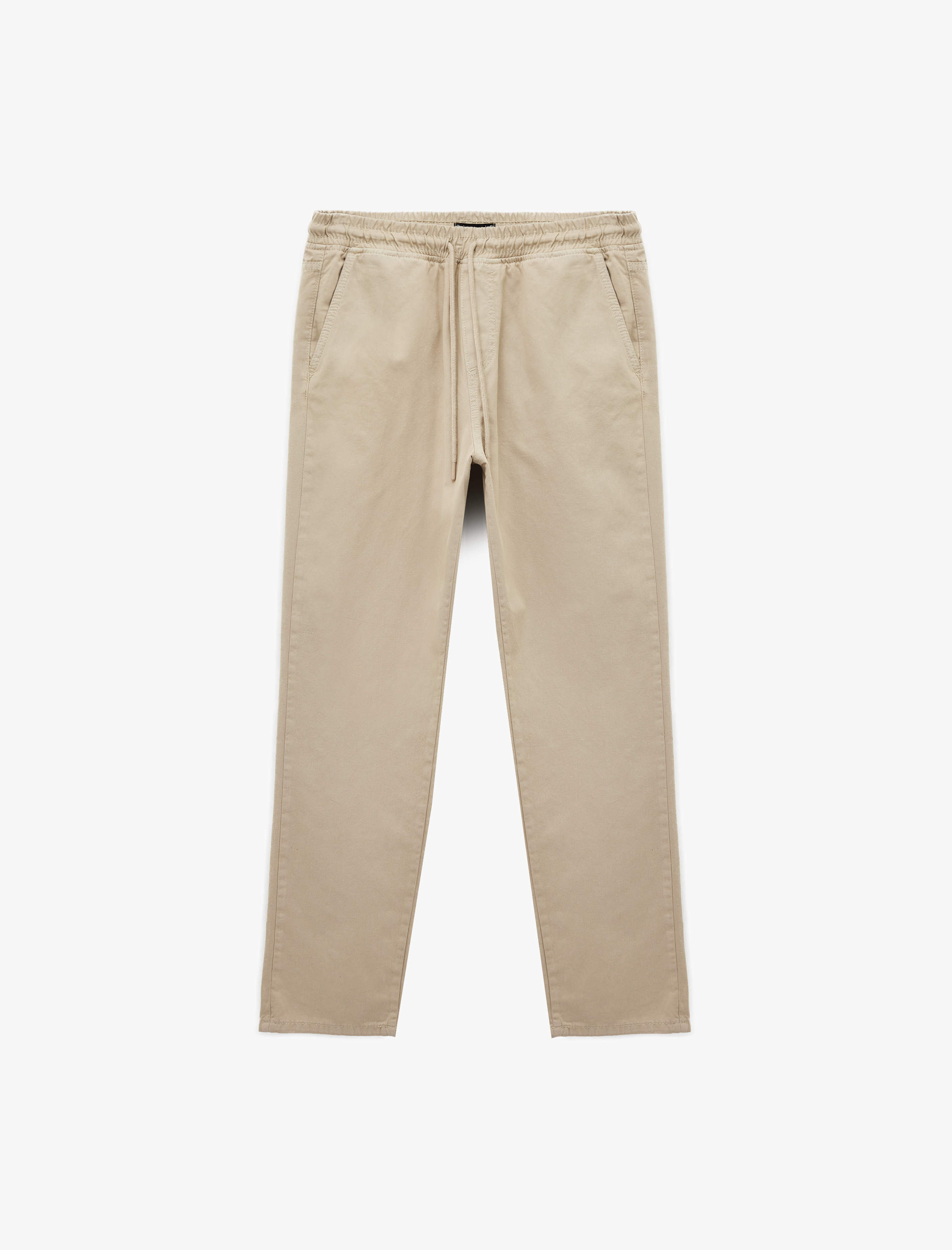   Pamuklu Cepli Gabardin Beli Bağcıklı Pantolon