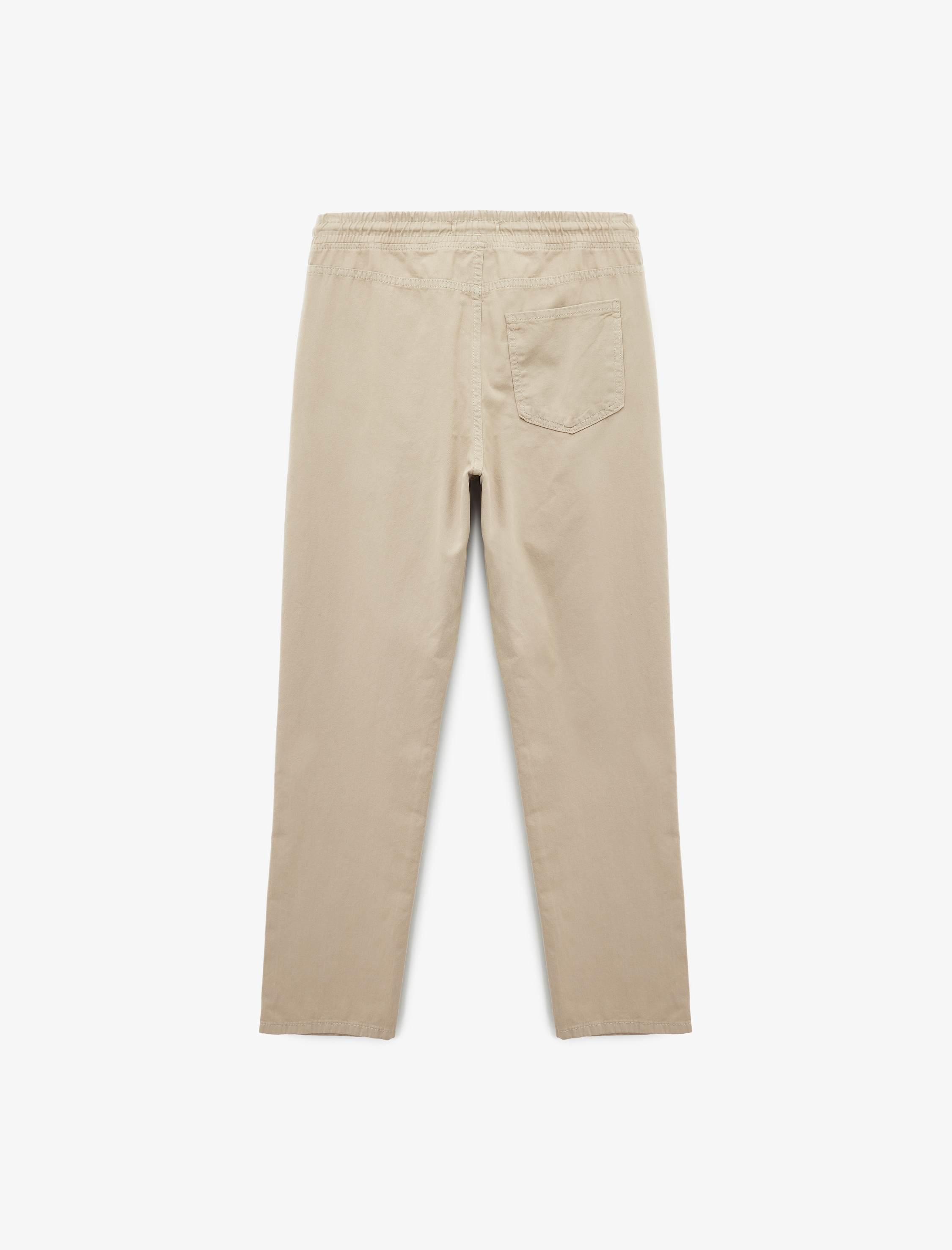   Pamuklu Cepli Gabardin Beli Bağcıklı Pantolon