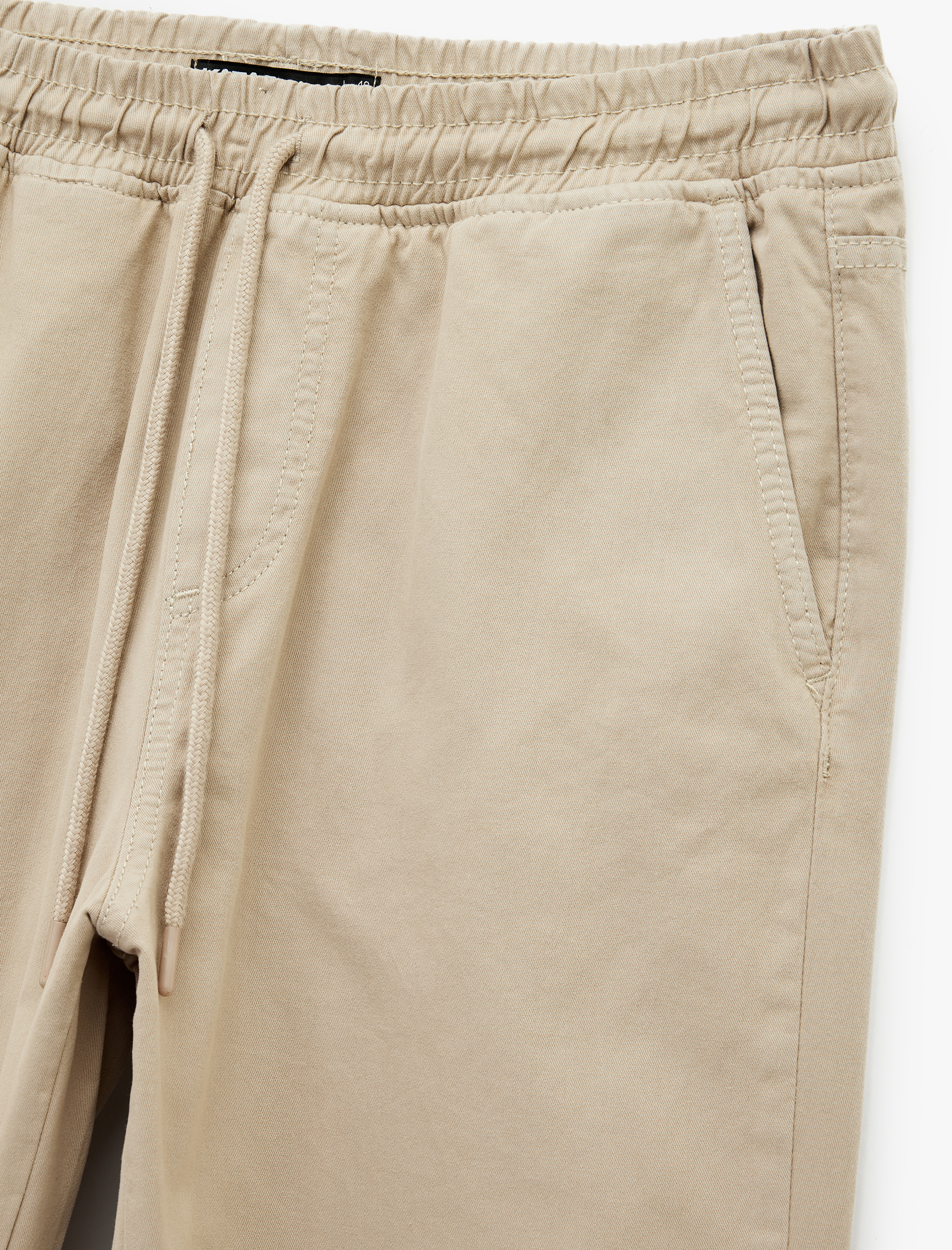   Pamuklu Cepli Gabardin Beli Bağcıklı Pantolon