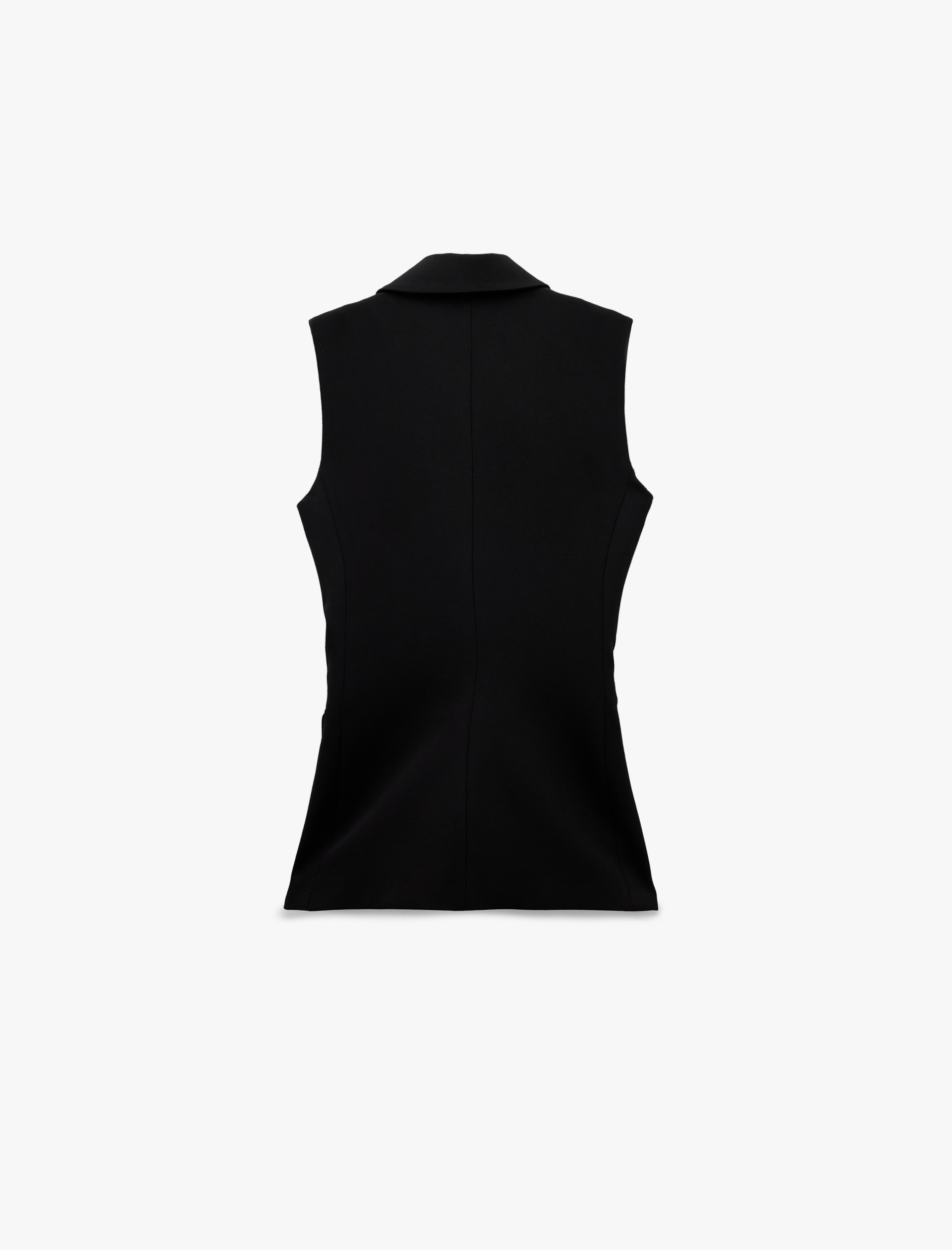   Geniş Yaka Cep Detaylı Slim Fit Kolsuz Yelek