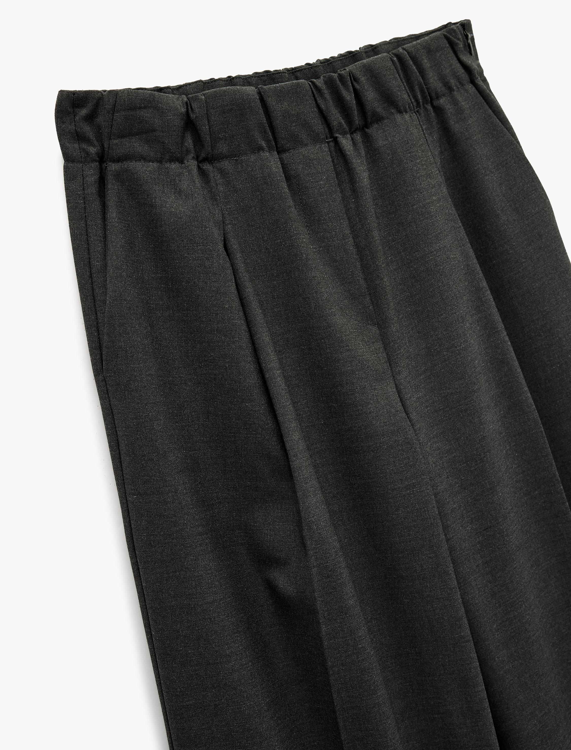   Lastikli Yüksek Bel Cepli Viskon Karışımlı Geniş Paça Pantolon