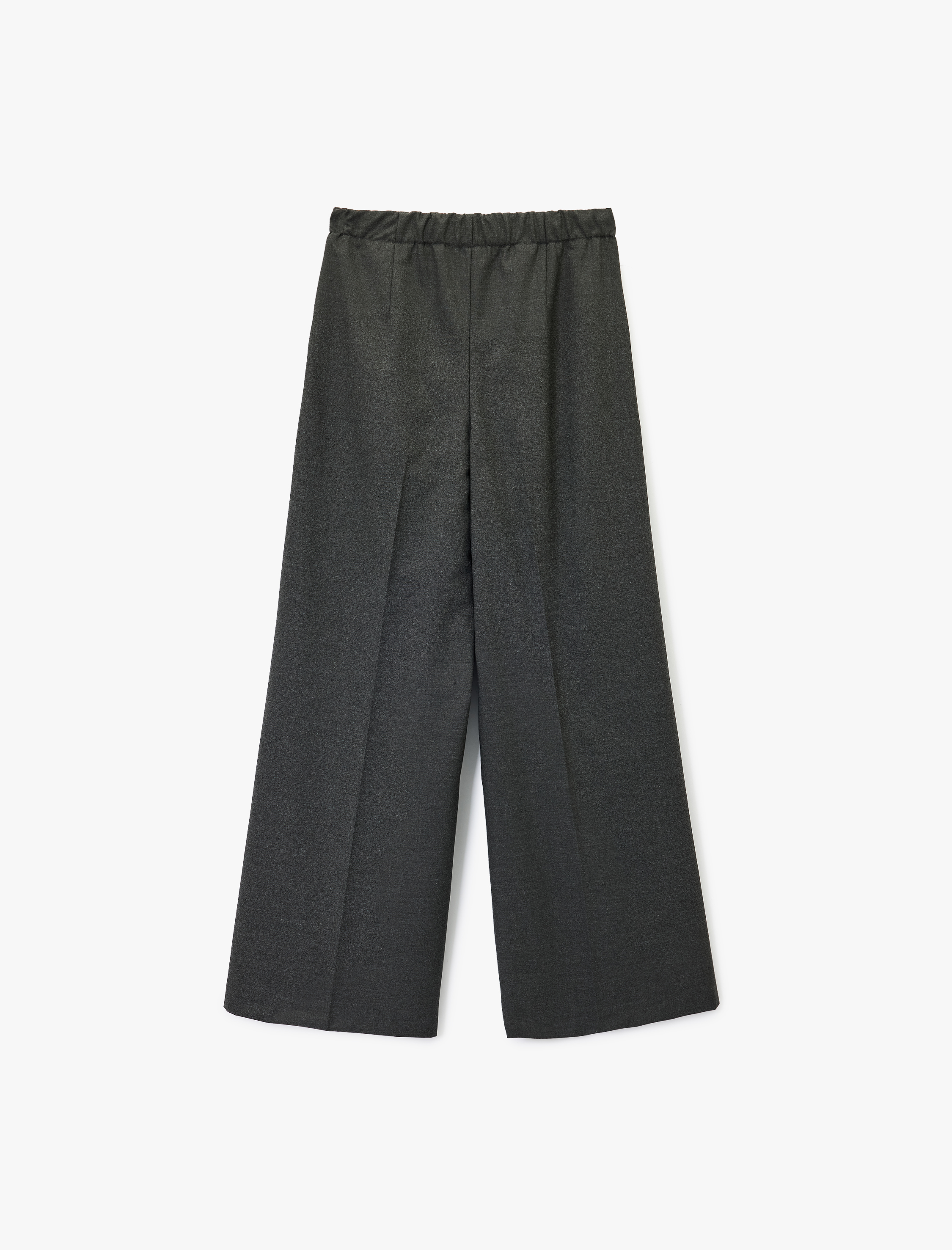   Lastikli Yüksek Bel Cepli Viskon Karışımlı Geniş Paça Pantolon