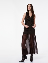 Koton X Şahika Ercümen - V Yaka Kemerli Kruvaze Yelek