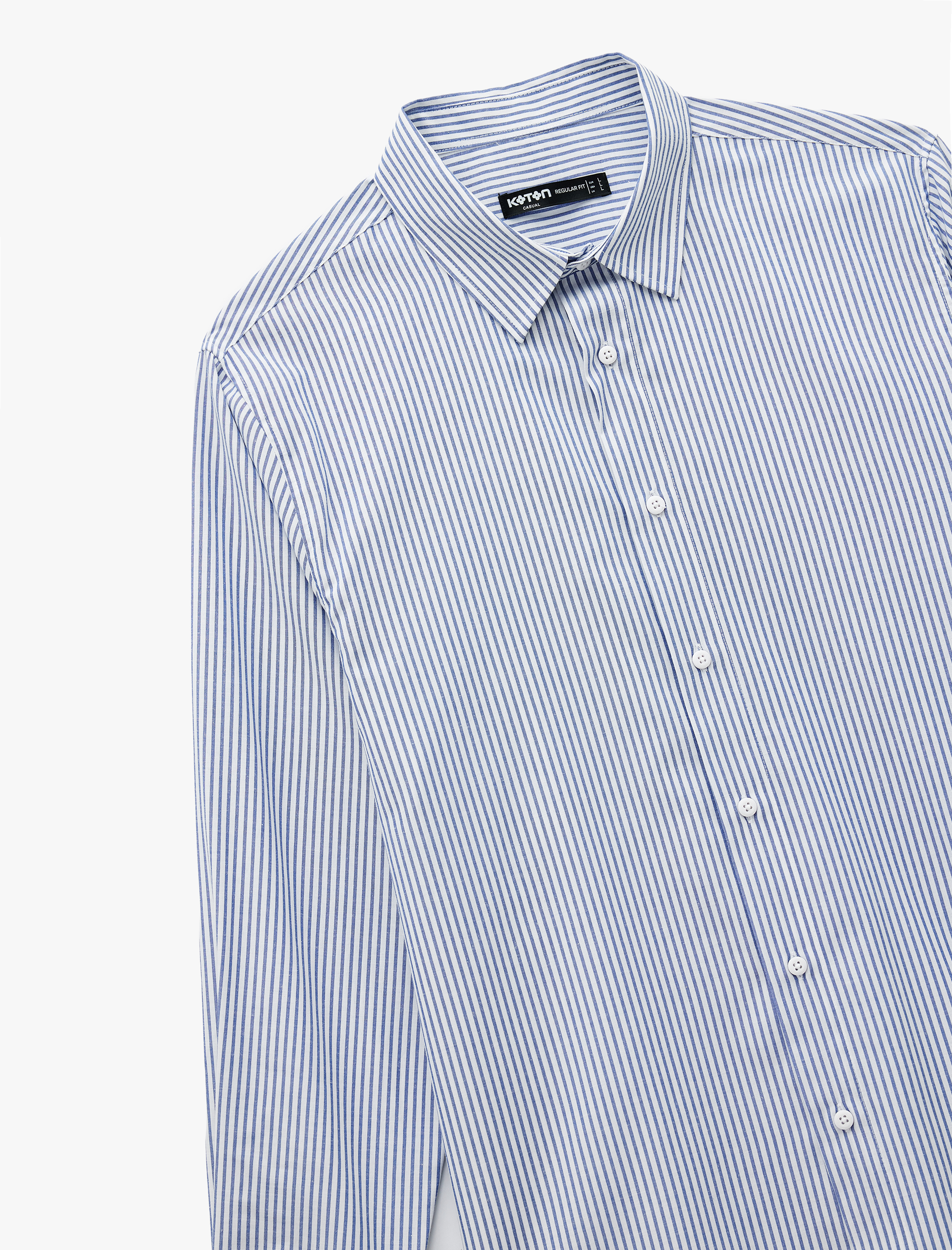   Regular Fit Klasik Yaka Pamuk Karışımlı Uzun Kollu Gömlek