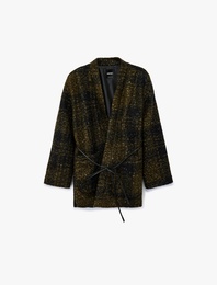 Ekose Kaban Kemerli Cepli Uzun Kollu