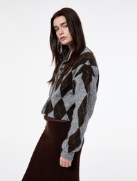 Koton X Şahika Ercümen - Uzun Kollu Düğmeli Triko Baklava Desenli Hırka