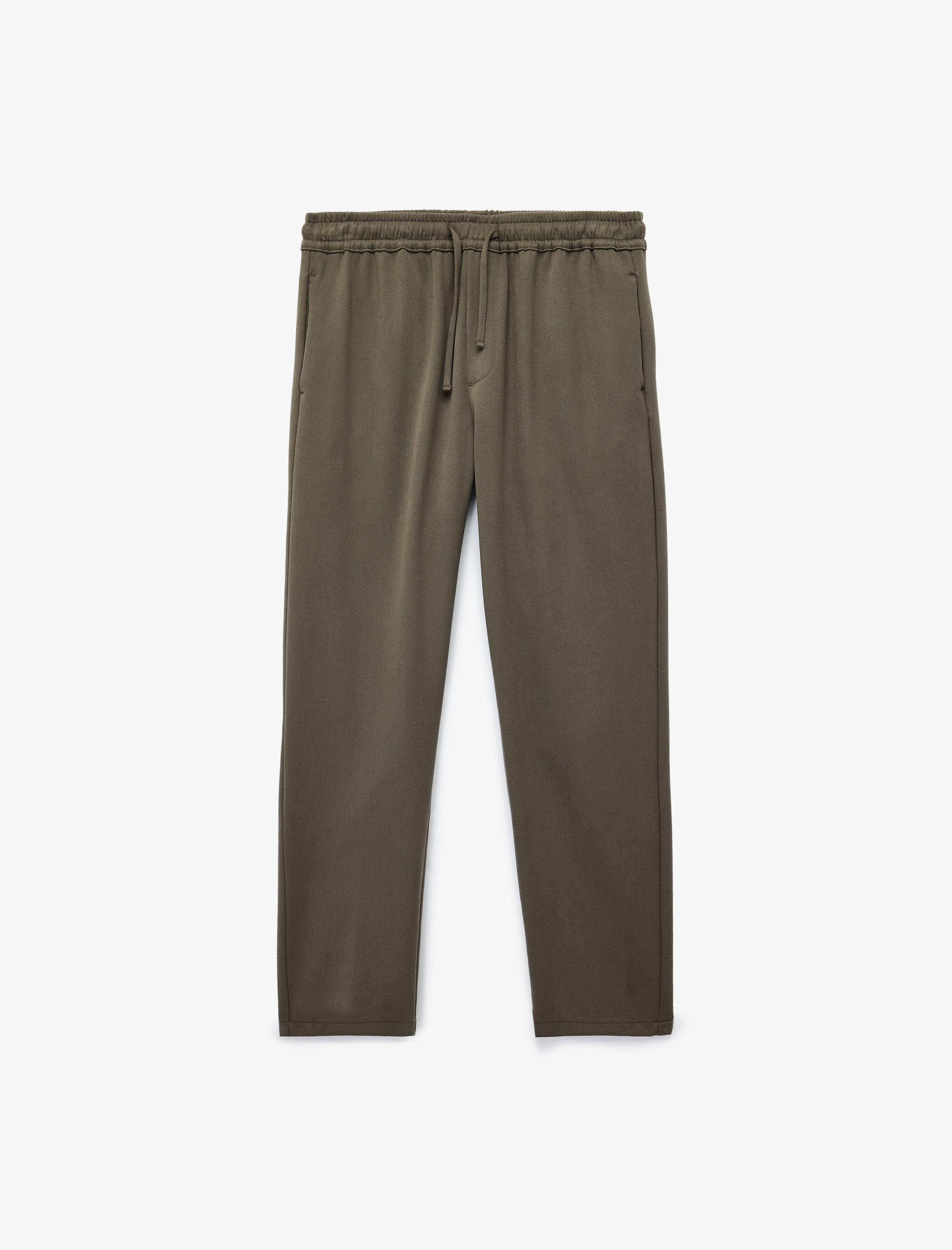   Viskon Karışımlı Cep Detaylı Rahat Kesim Beli Bağcıklı Pantolon