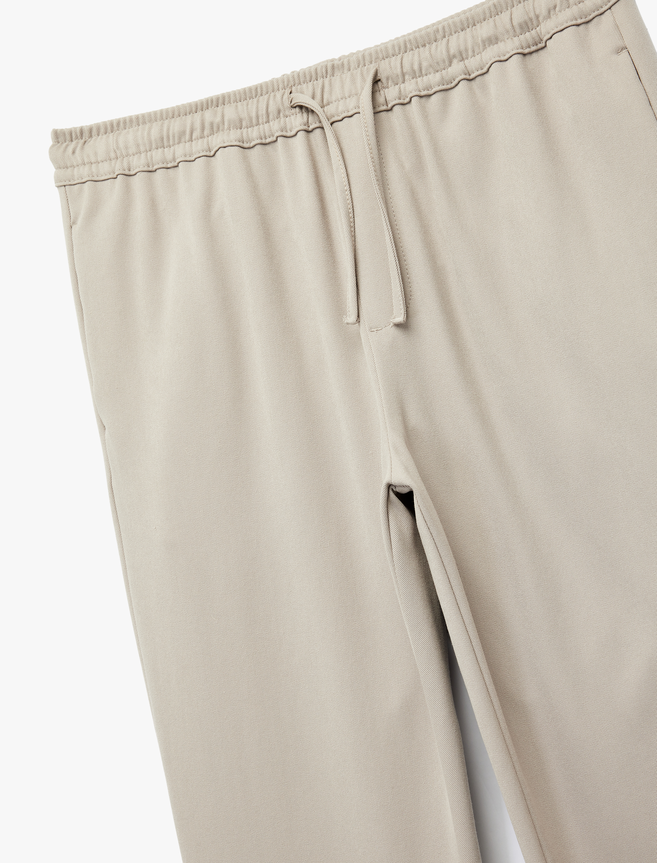   Viskon Karışımlı Cep Detaylı Rahat Kesim Beli Bağcıklı Pantolon