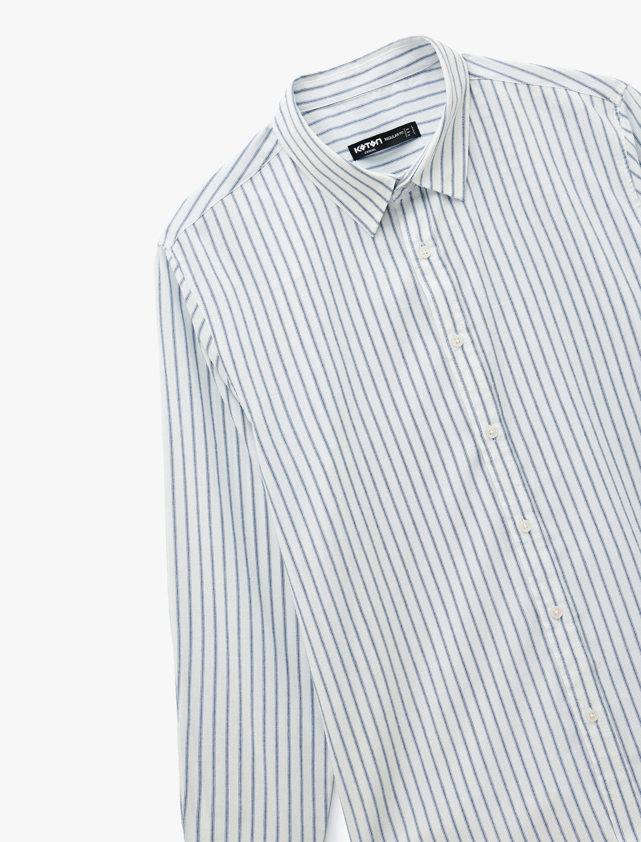   Regular Fit Klasik Yaka Viskon Karışımlı Uzun Kollu Gömlek