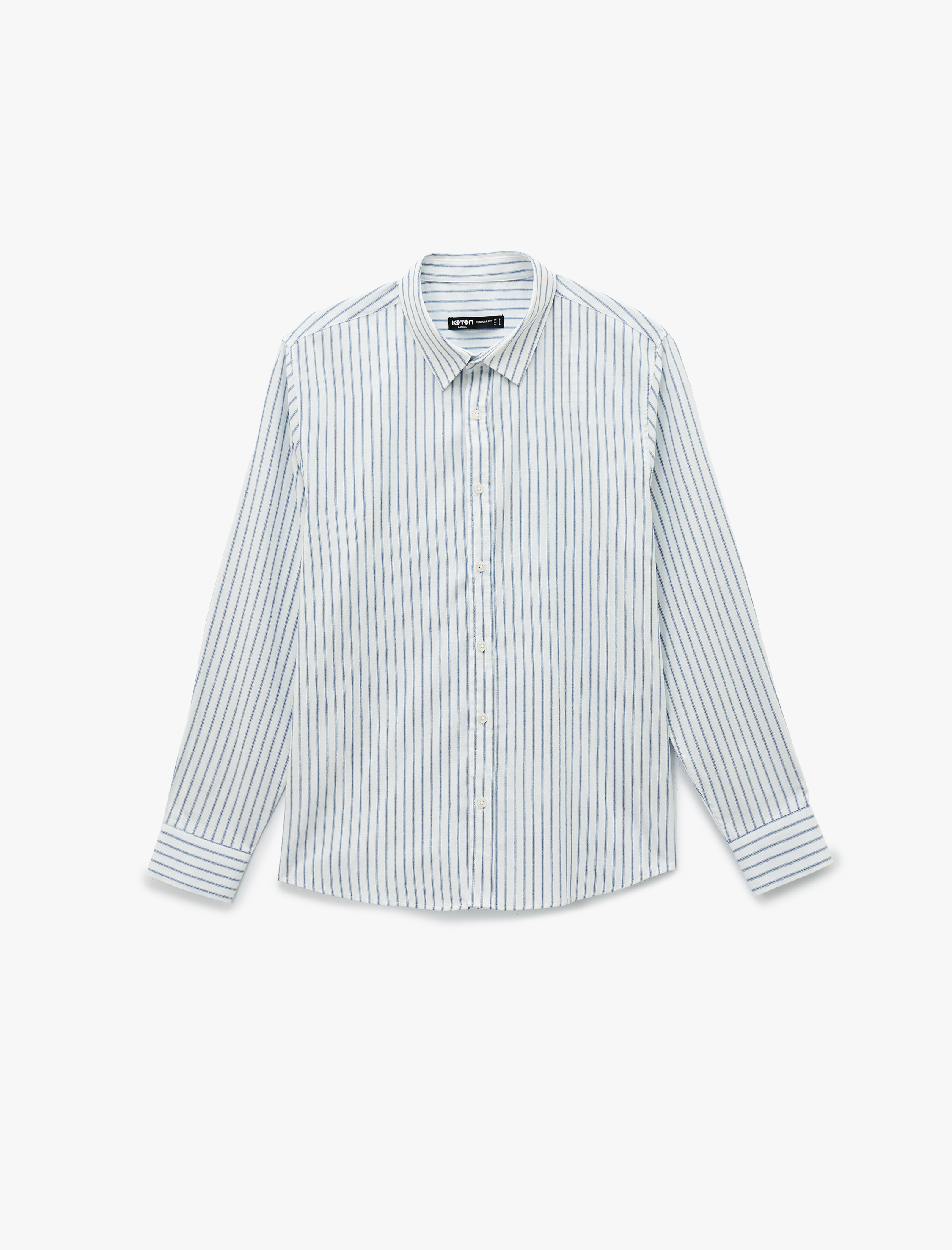   Regular Fit Klasik Yaka Viskon Karışımlı Uzun Kollu Gömlek