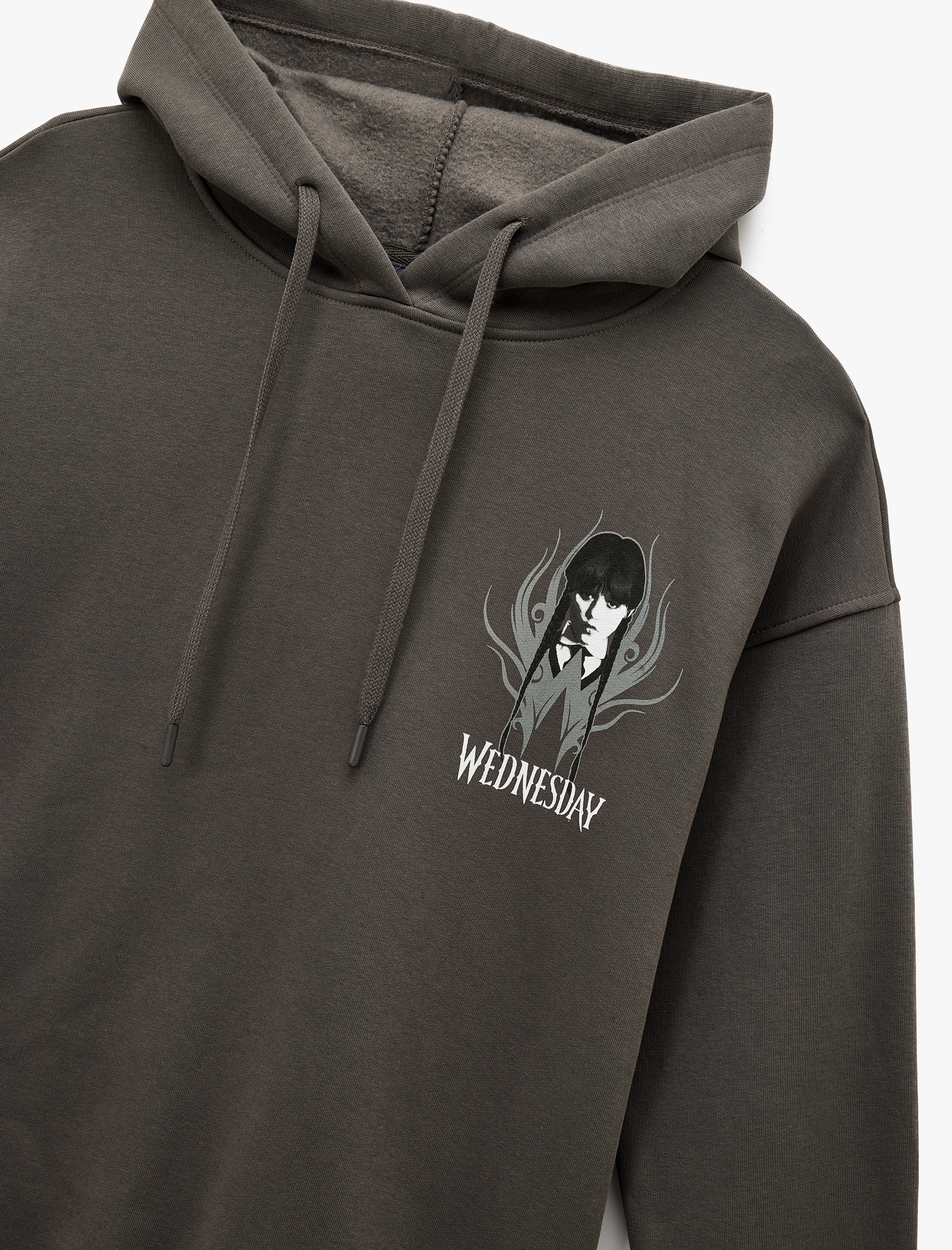   Wednesday Lisanslı Kapüşonlu Arkası Baskılı Oversize Sweatshirt