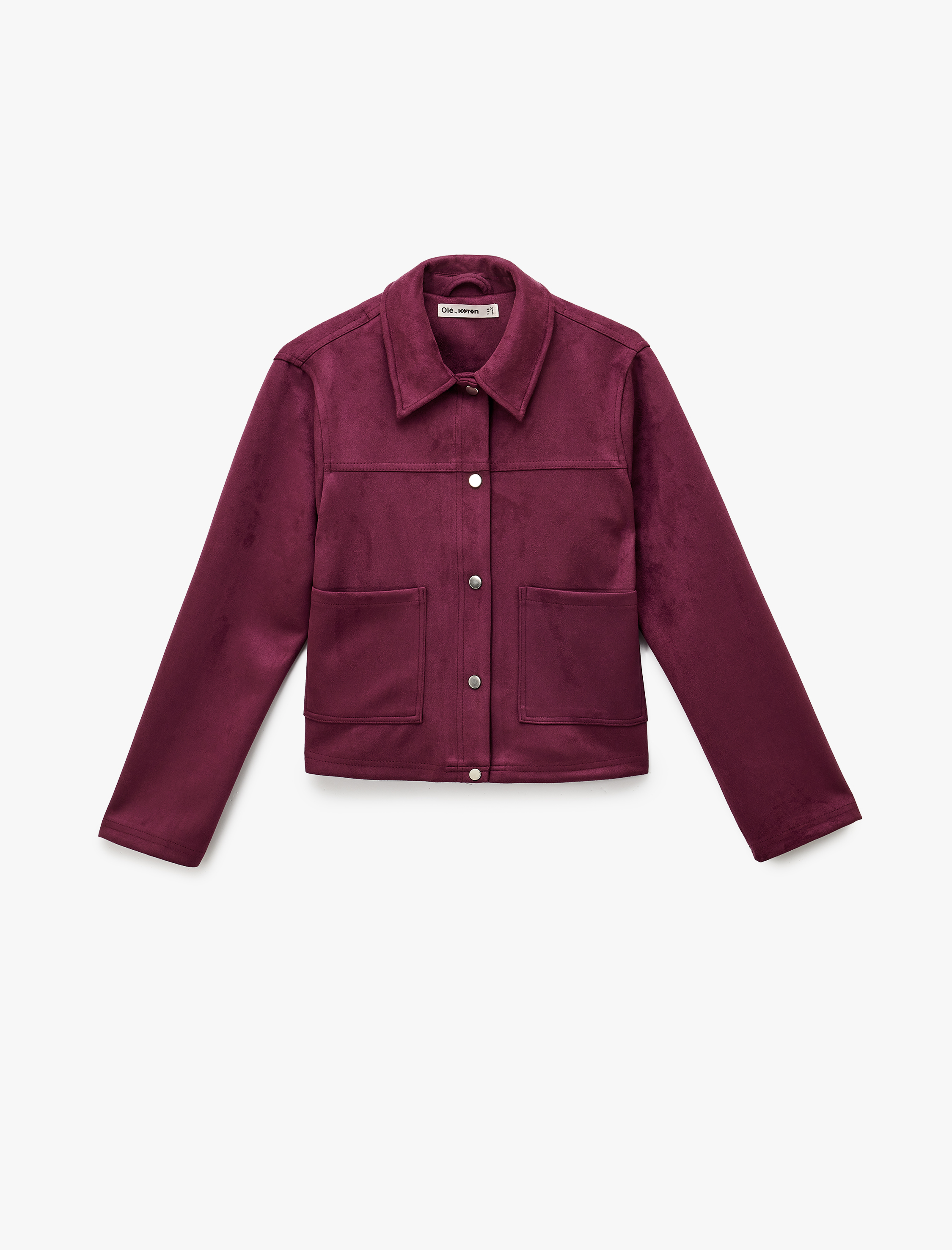   Çıtçıt Düğmeli Cep Detaylı Klasik Yaka Uzun Kollu Suni Süet Gömlek