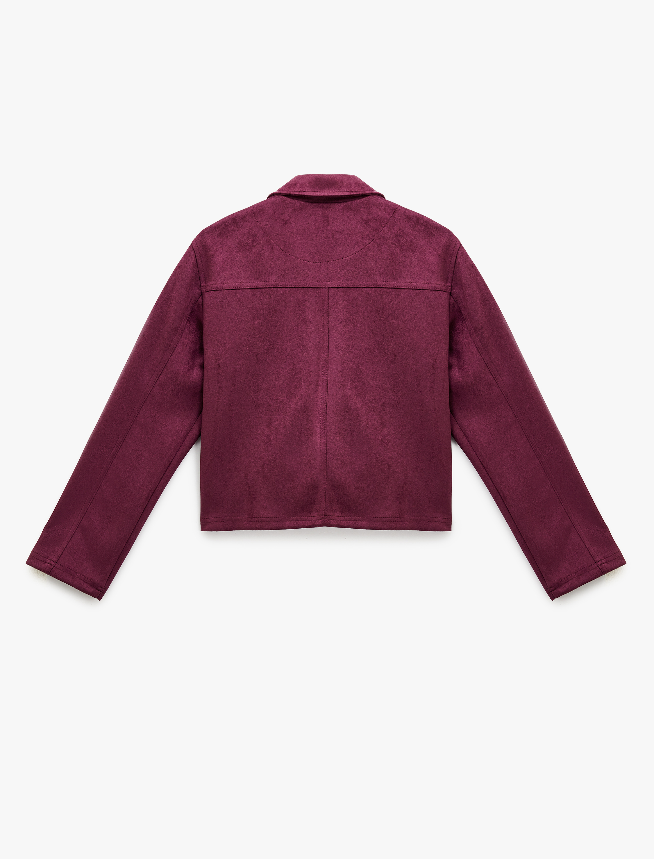   Çıtçıt Düğmeli Cep Detaylı Klasik Yaka Uzun Kollu Suni Süet Gömlek