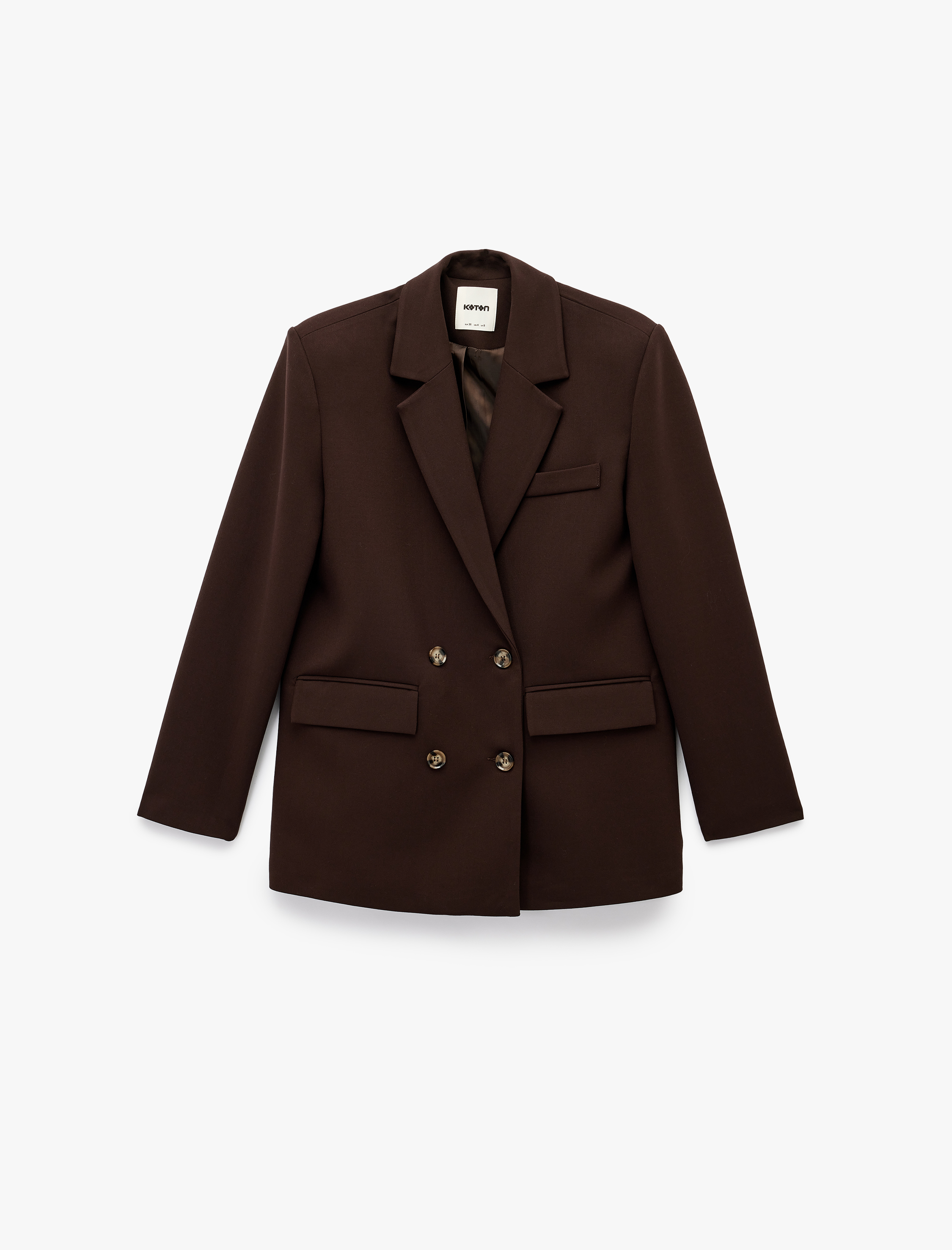   Uzun Kollu Düğmeli Oversize Blazer Ceket