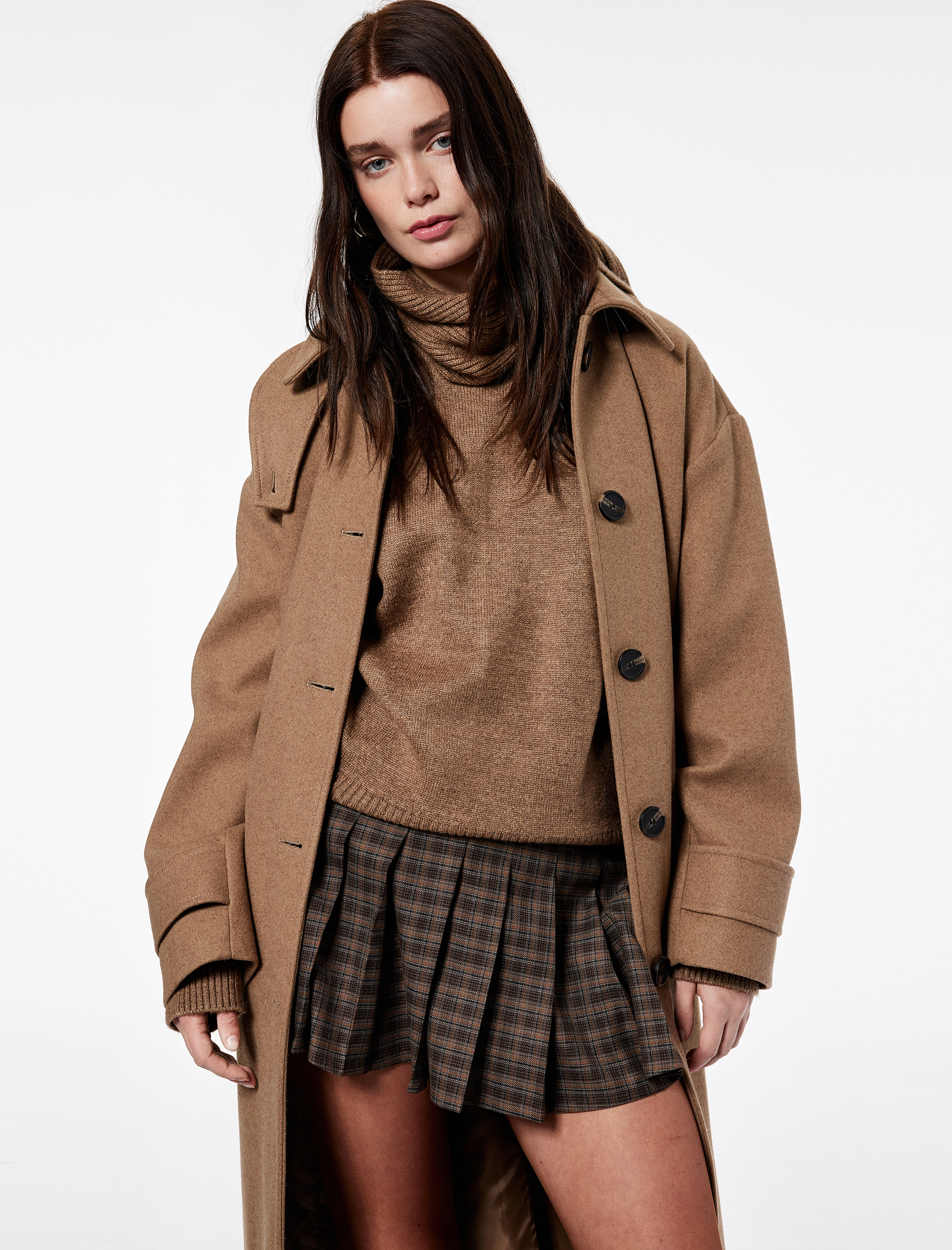   Koton X Şahika Ercümen - A Kesim Pileli Mini Ekose Etek