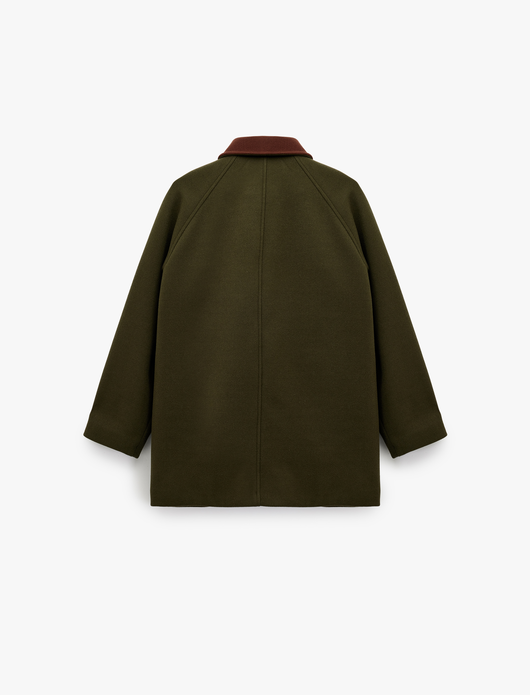   Yaka Detaylı Fermuarlı Çıtçıt Düğmeli Cepli Kaban