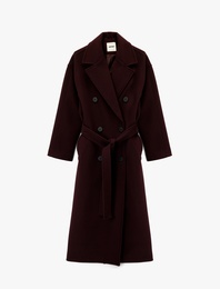 Kemerli Kaban Kaşe Kruvaze Cepli Uzun Kollu