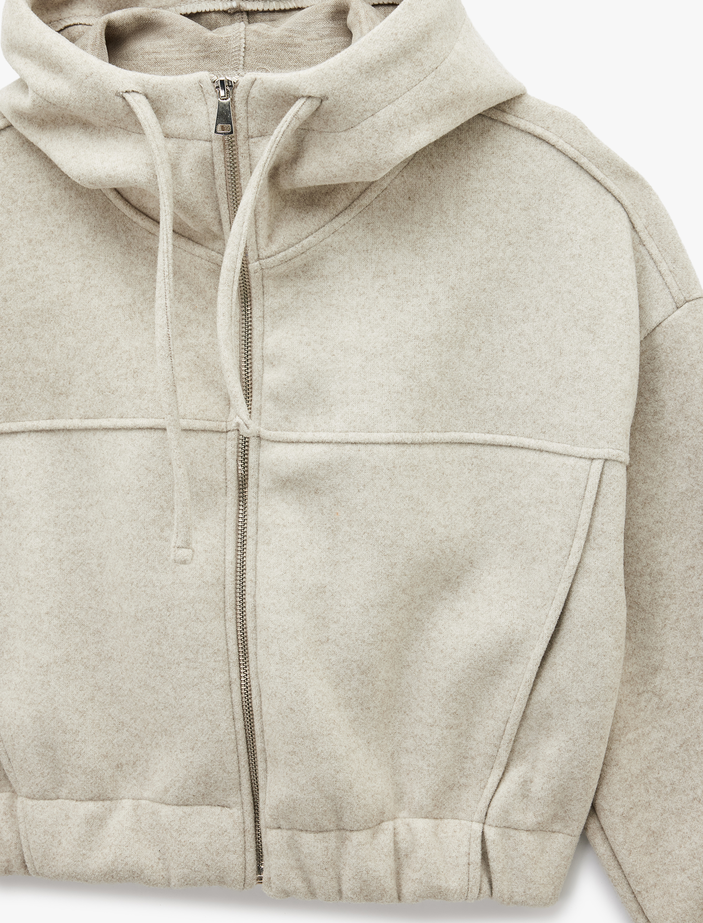   Kapüşonlu Uzun Kollu Fermuarlı Crop Ceket