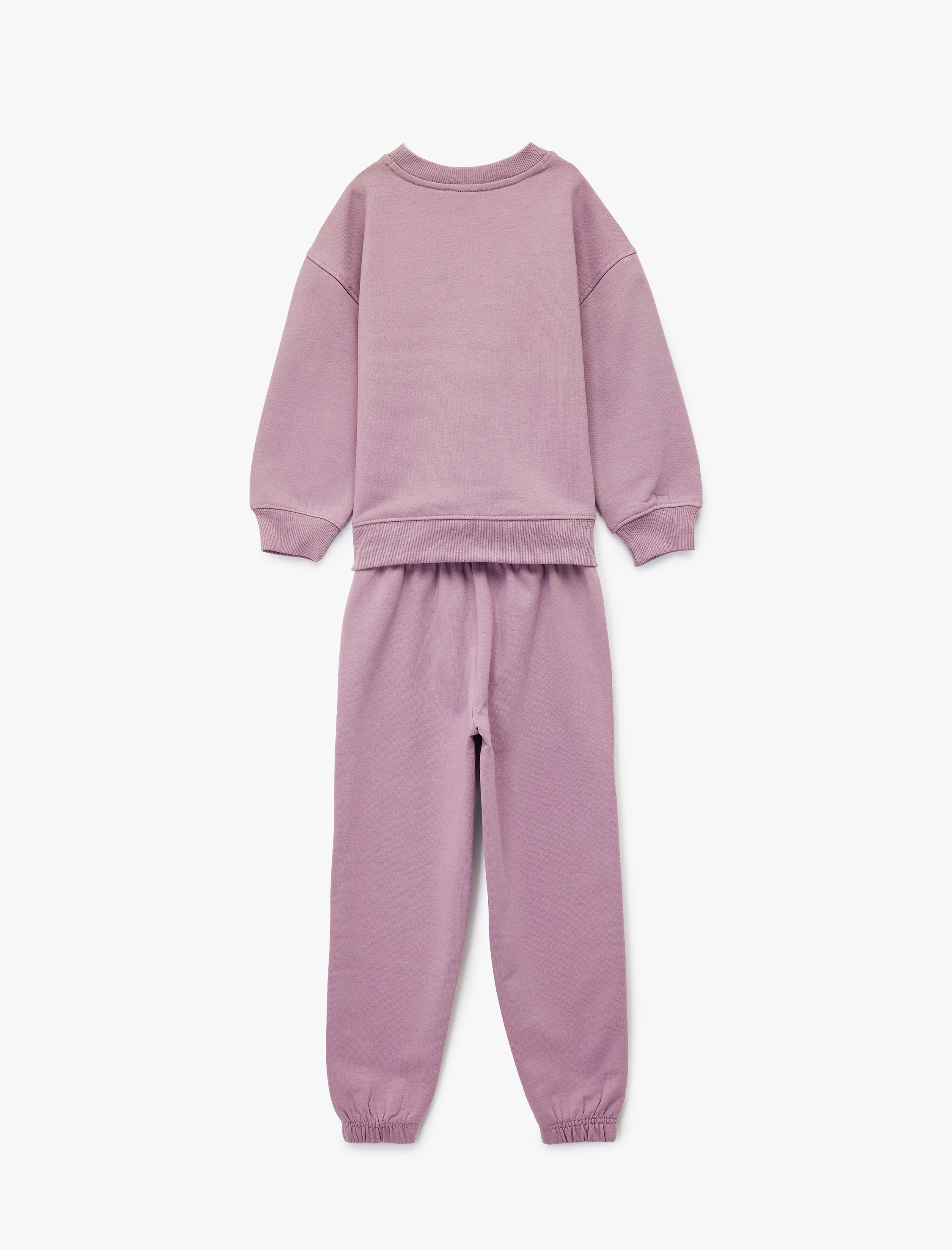  Kız Çocuk Regular Fit Nakışlı Pamuk Karışımlı Eşofman Takımı