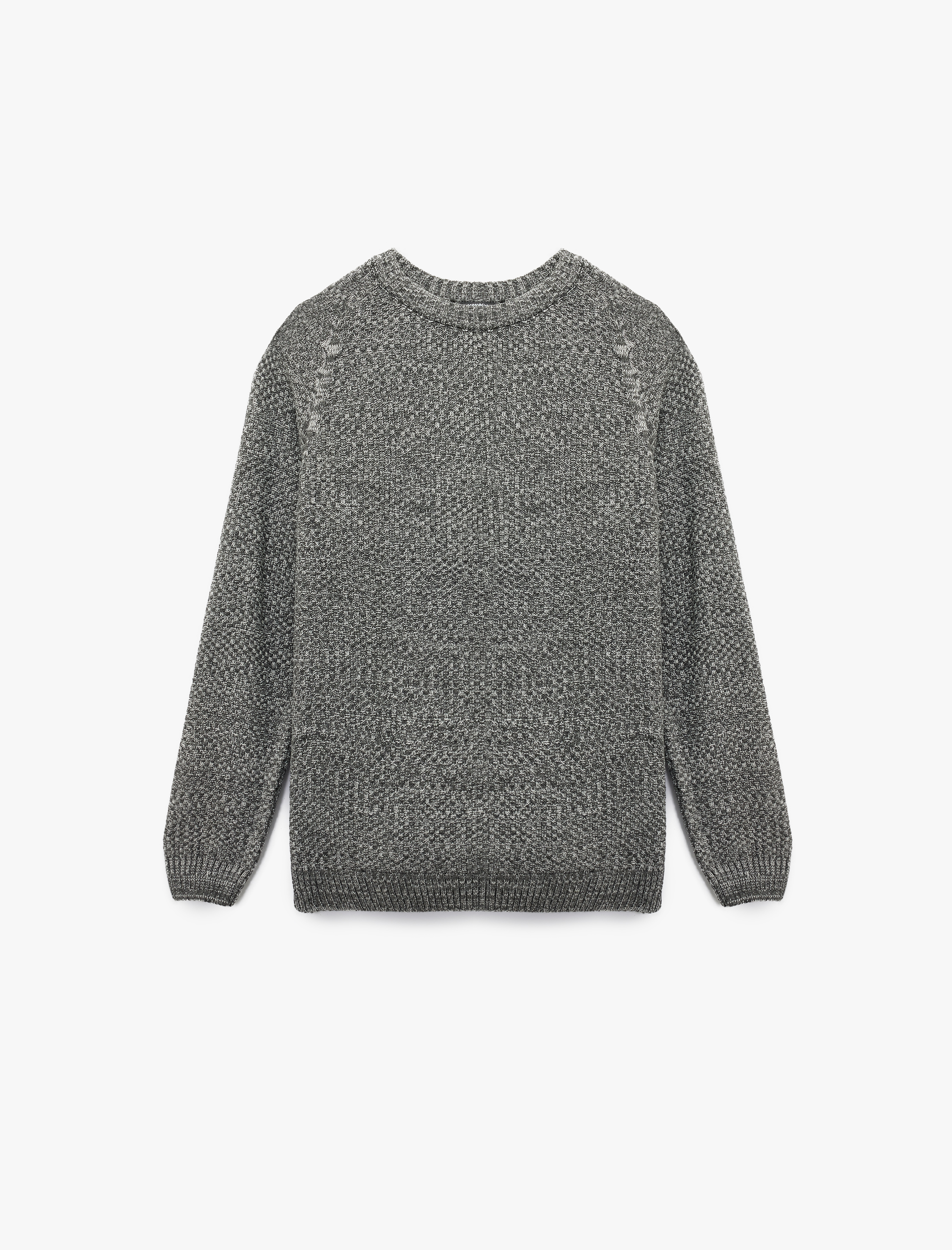   Regular Fit Uzun Kollu Basic Bisiklet Yaka Triko Kazak