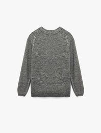 Regular Fit Uzun Kollu Basic Bisiklet Yaka Triko Kazak