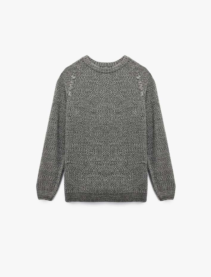  Regular Fit Uzun Kollu Basic Bisiklet Yaka Triko Kazak