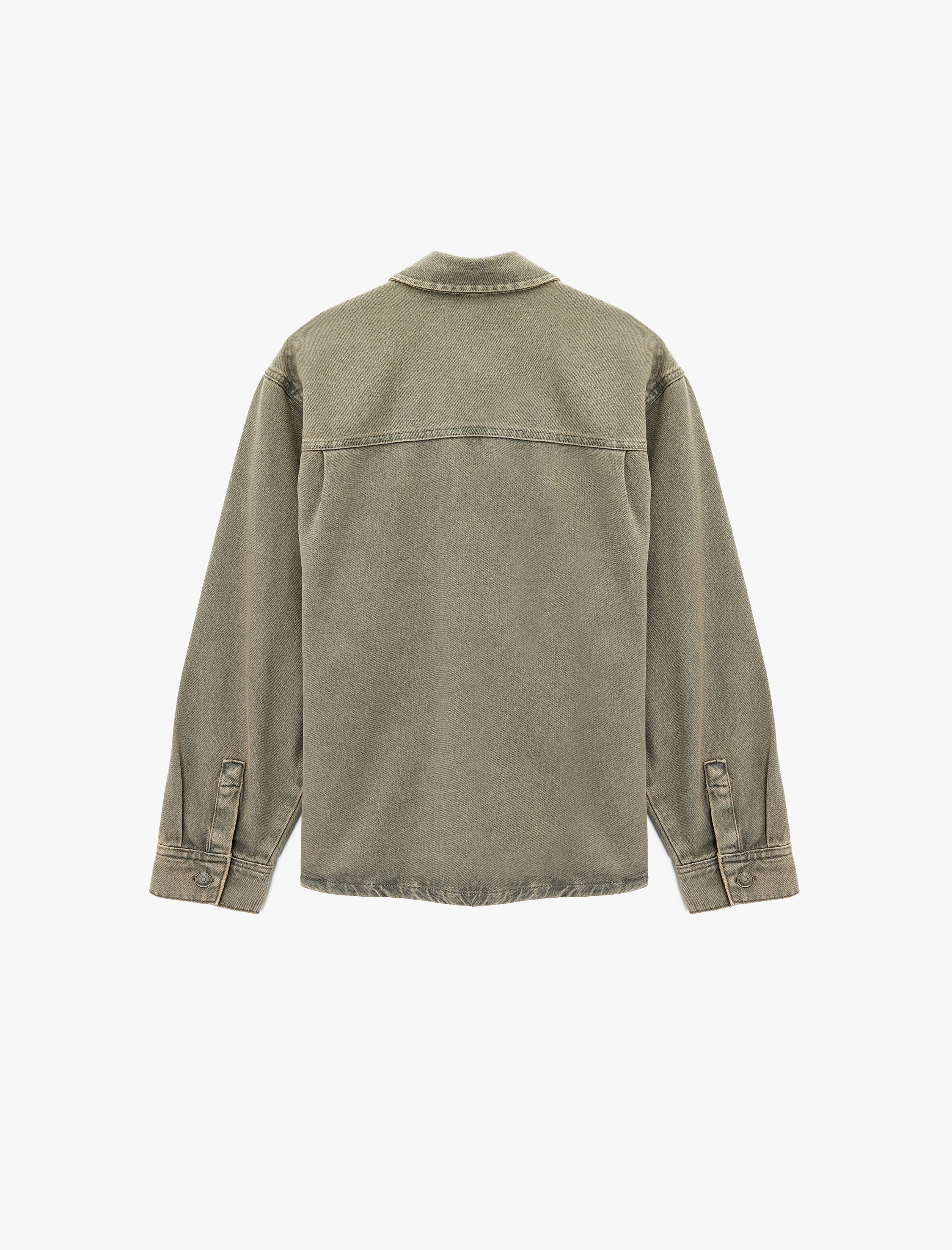   Rahat Kalıp Uzun Kollu Cep Detaylı Düğmeli Klasik Yaka Pamuklu Jean Ceket