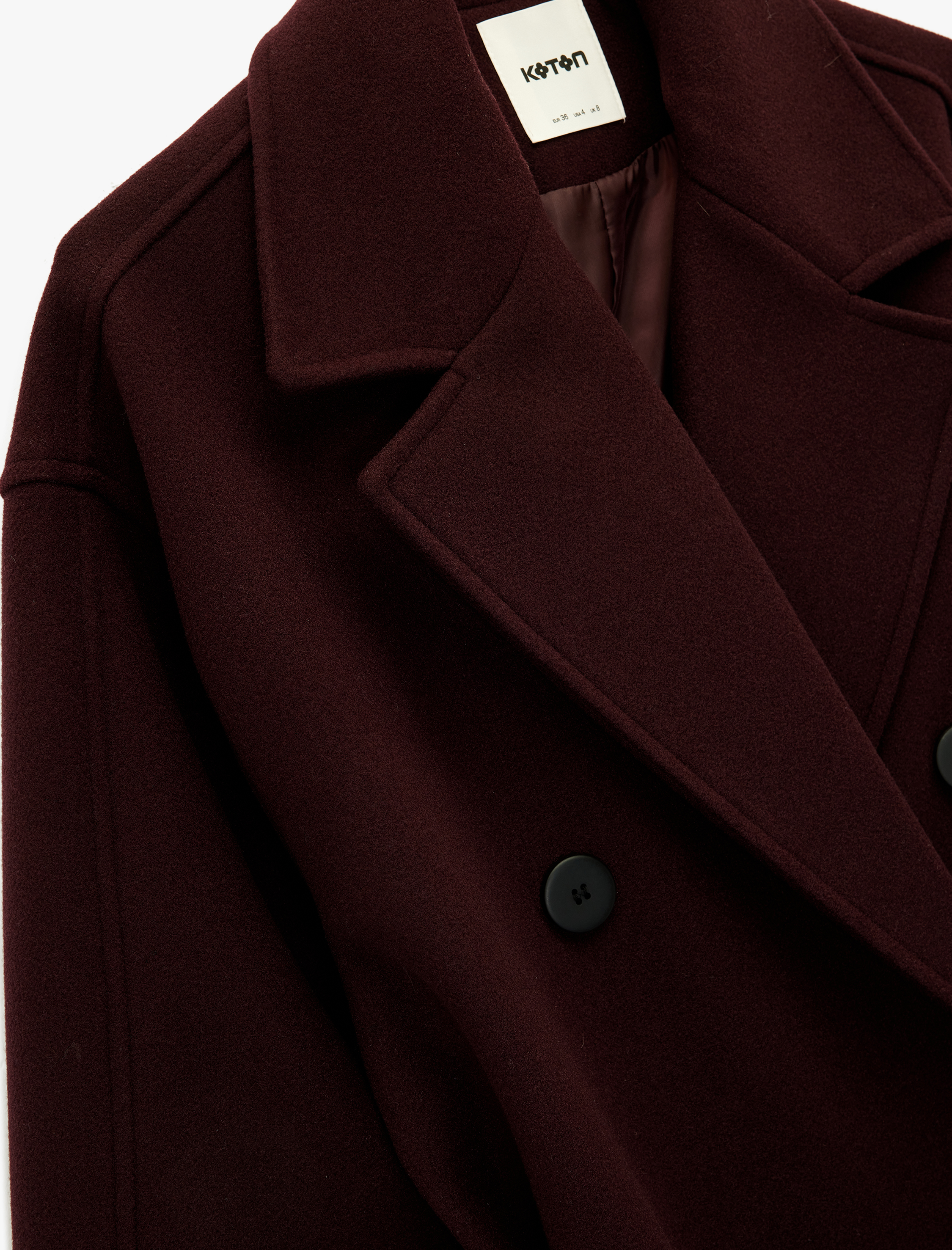   Kemerli Kaban Kaşe Kruvaze Cepli Uzun Kollu