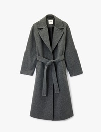 Kemerli Kaban Kaşe Uzun Kollu Cepli