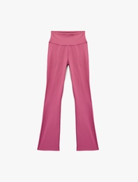 Yüksek Bel Dikiş Detaylı İspanyol Paça Spor Tayt