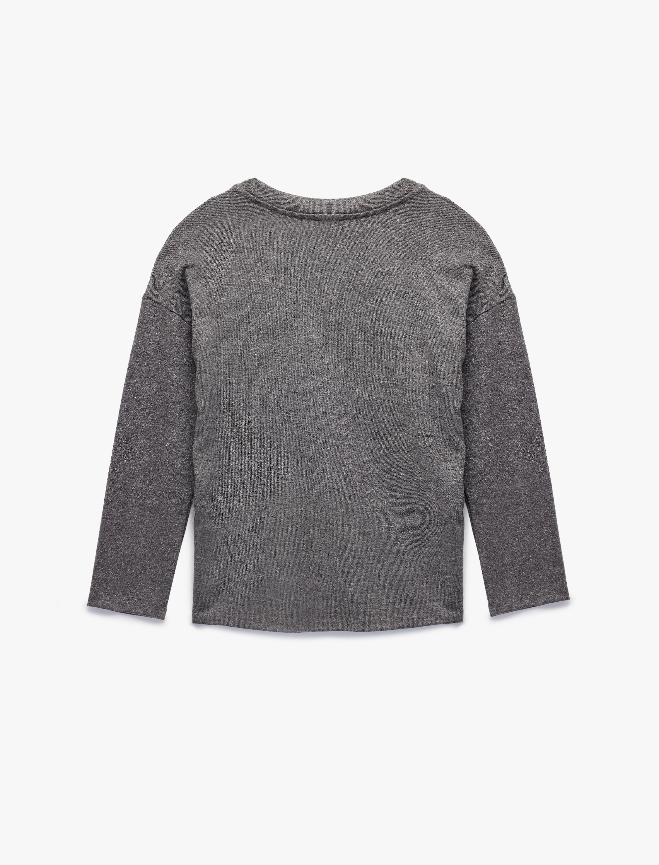   Uzun Kollu Rahat Kalıp V Yaka Pijama Üstü