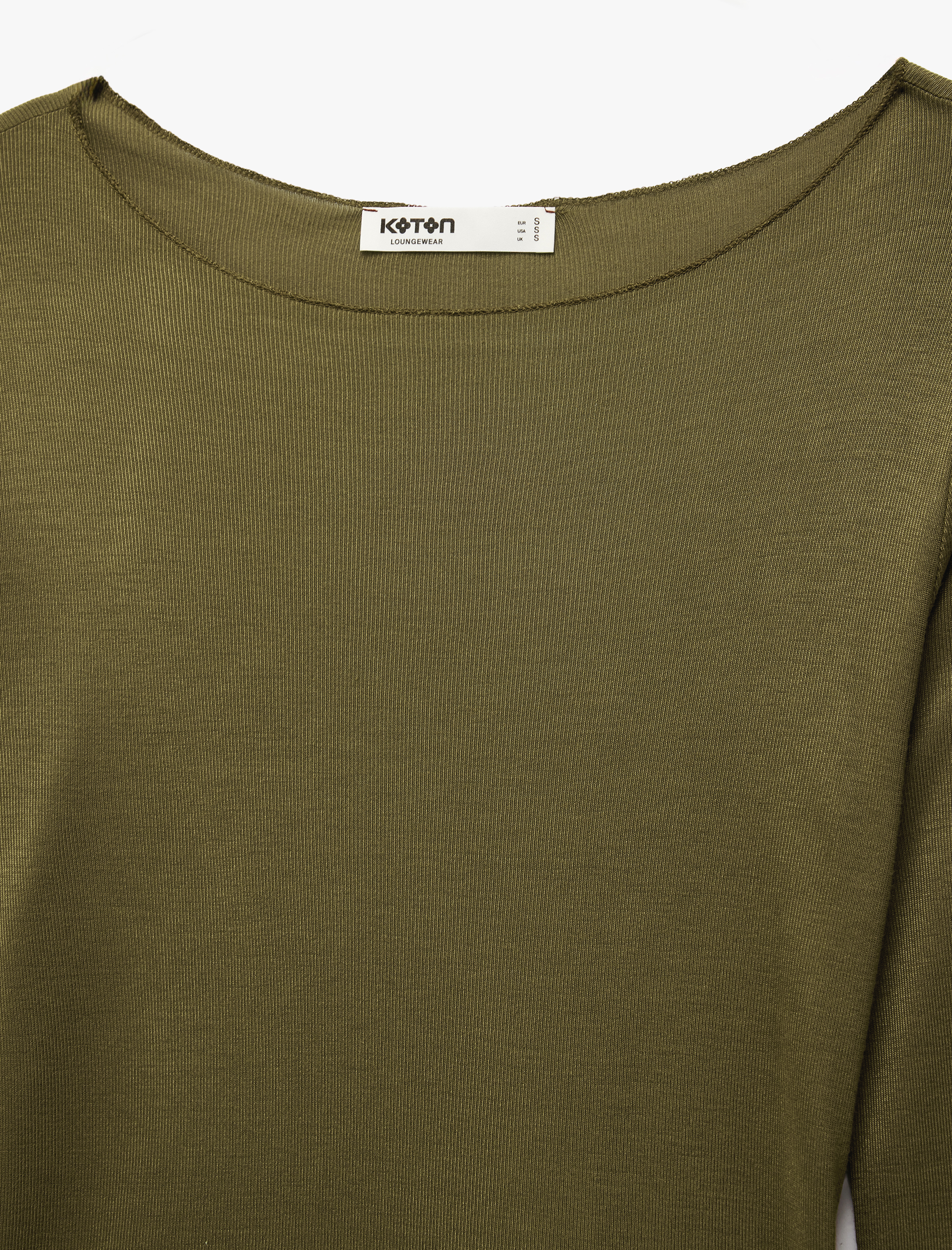   Rahat Kalıp Uzun Kollu U Yaka Viskon Pijama Üstü