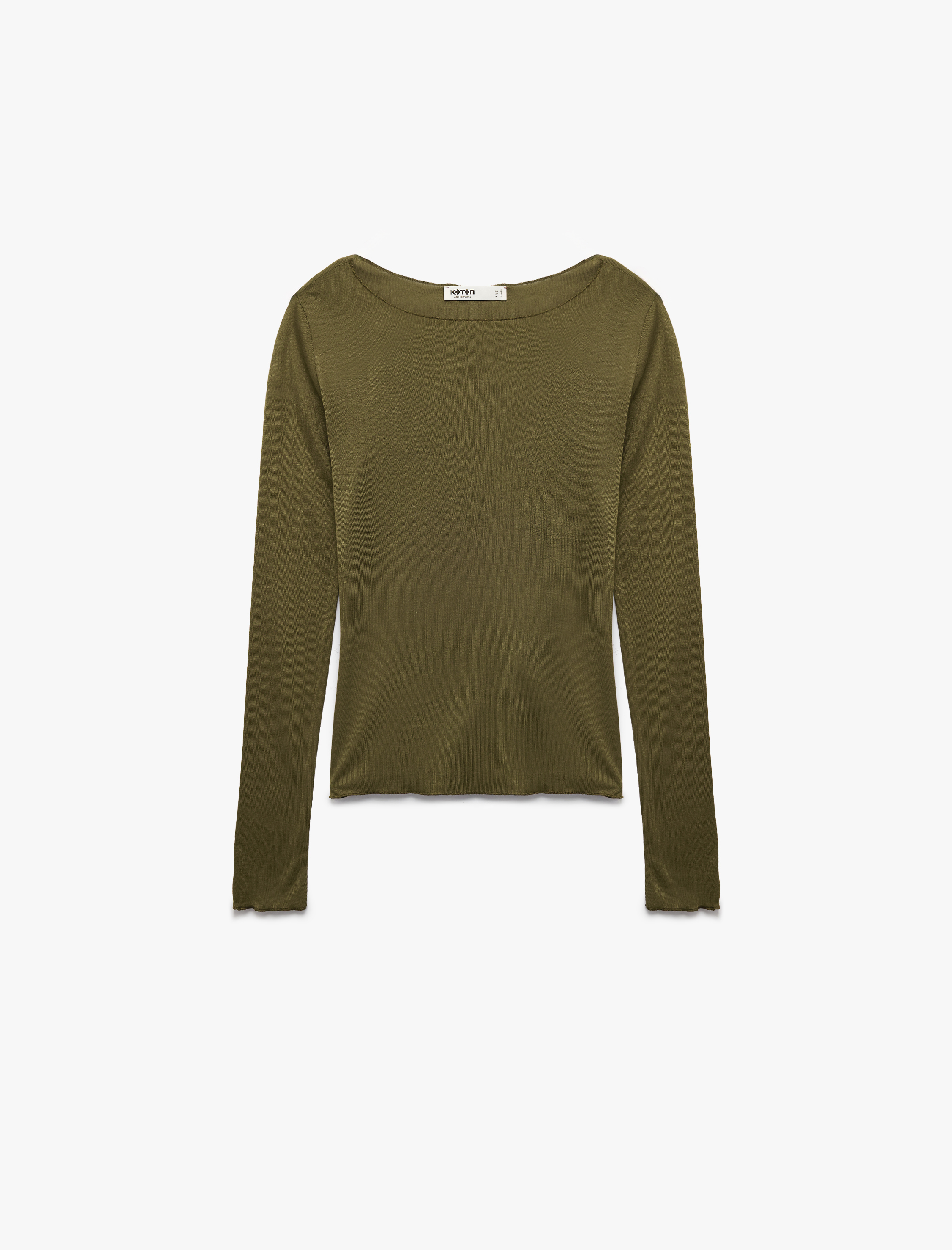   Rahat Kalıp Uzun Kollu U Yaka Viskon Pijama Üstü