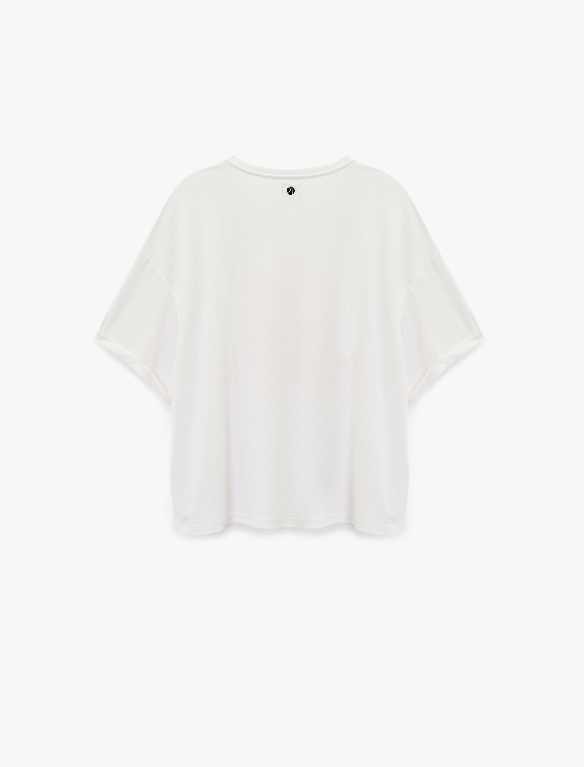   Kısa Kollu Bisiklet Yaka Baskılı Oversize Spor Tişört