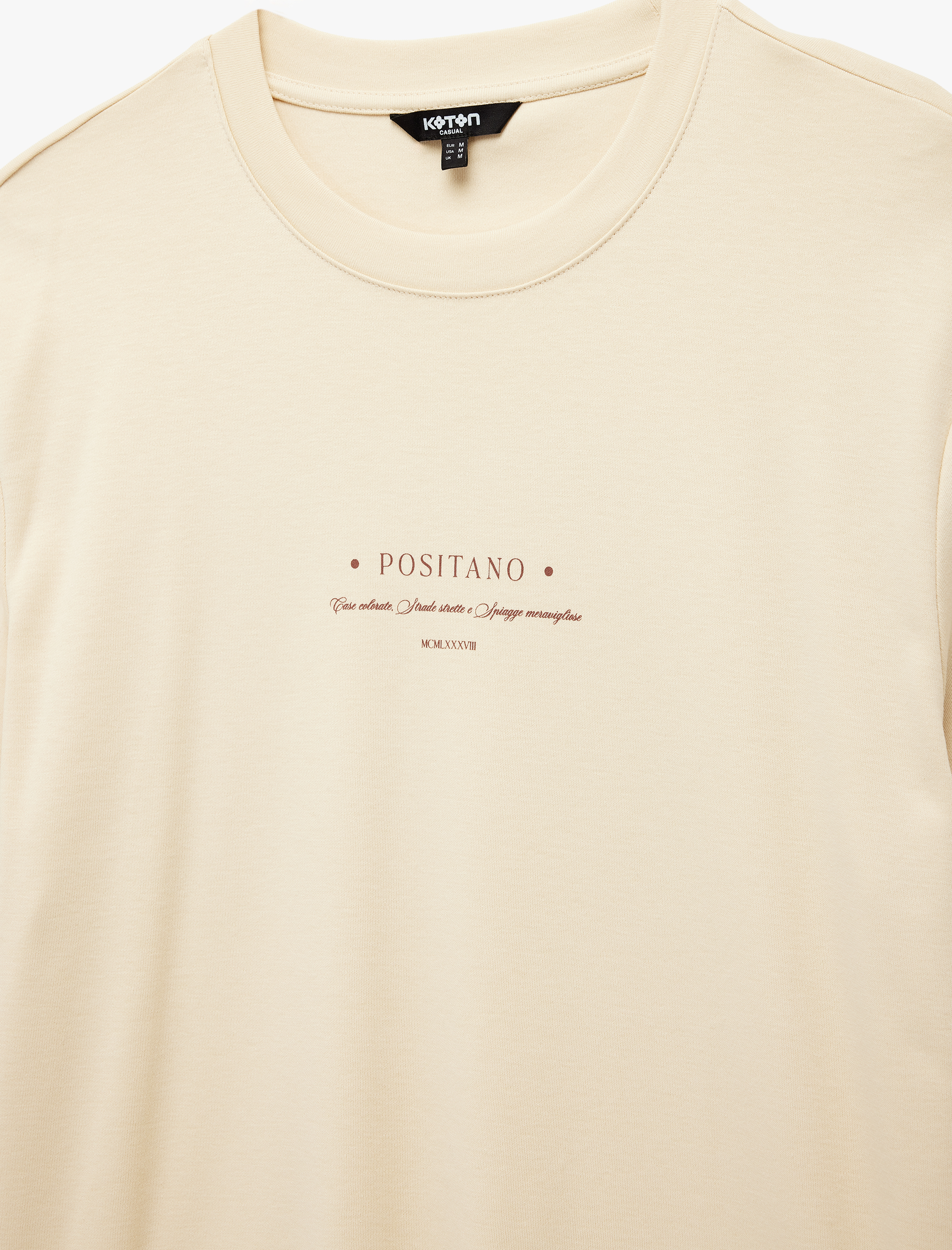   Regular Fit Kısa Kollu Bisiklet Yaka Pamuklu Arkası Baskılı Tişört