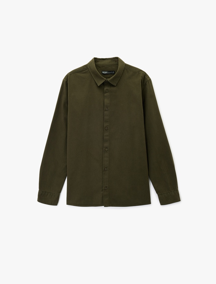  Regular Fit Klasik Yaka Pamuklu Uzun Kollu Gömlek