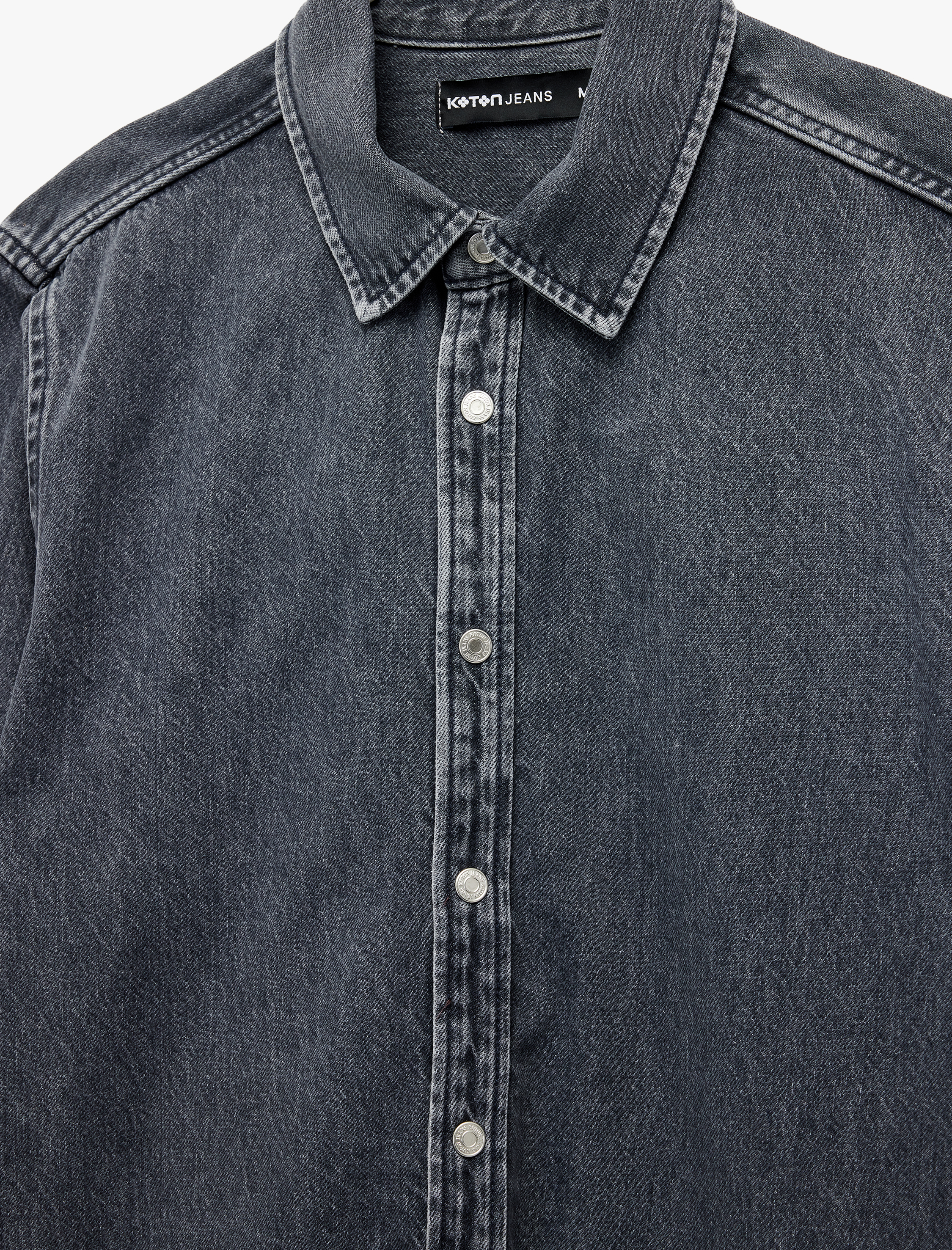   Pamuklu Regular Fit Uzun Kollu Klasik Yaka Jean Gömlek Ceket