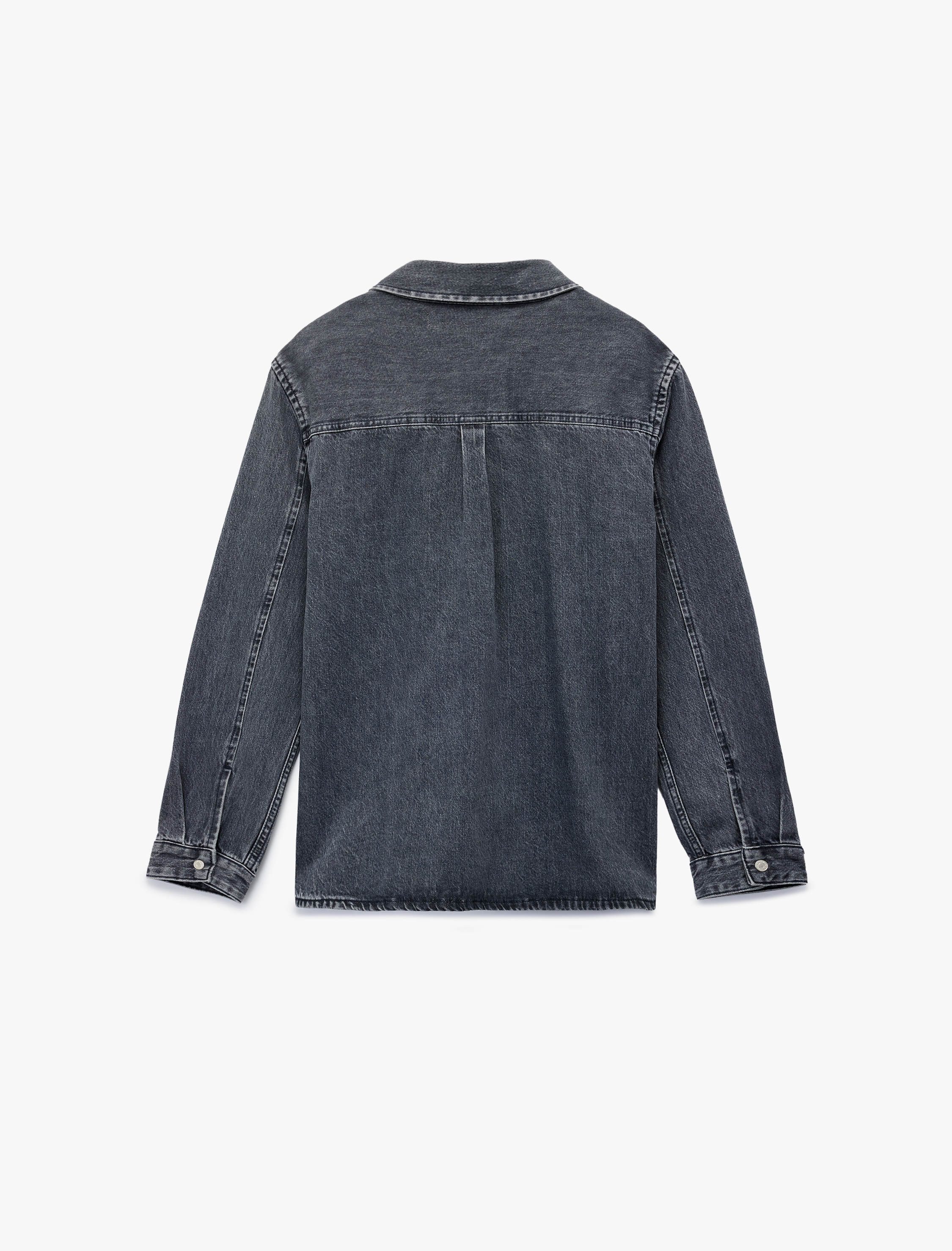   Pamuklu Regular Fit Uzun Kollu Klasik Yaka Jean Gömlek Ceket