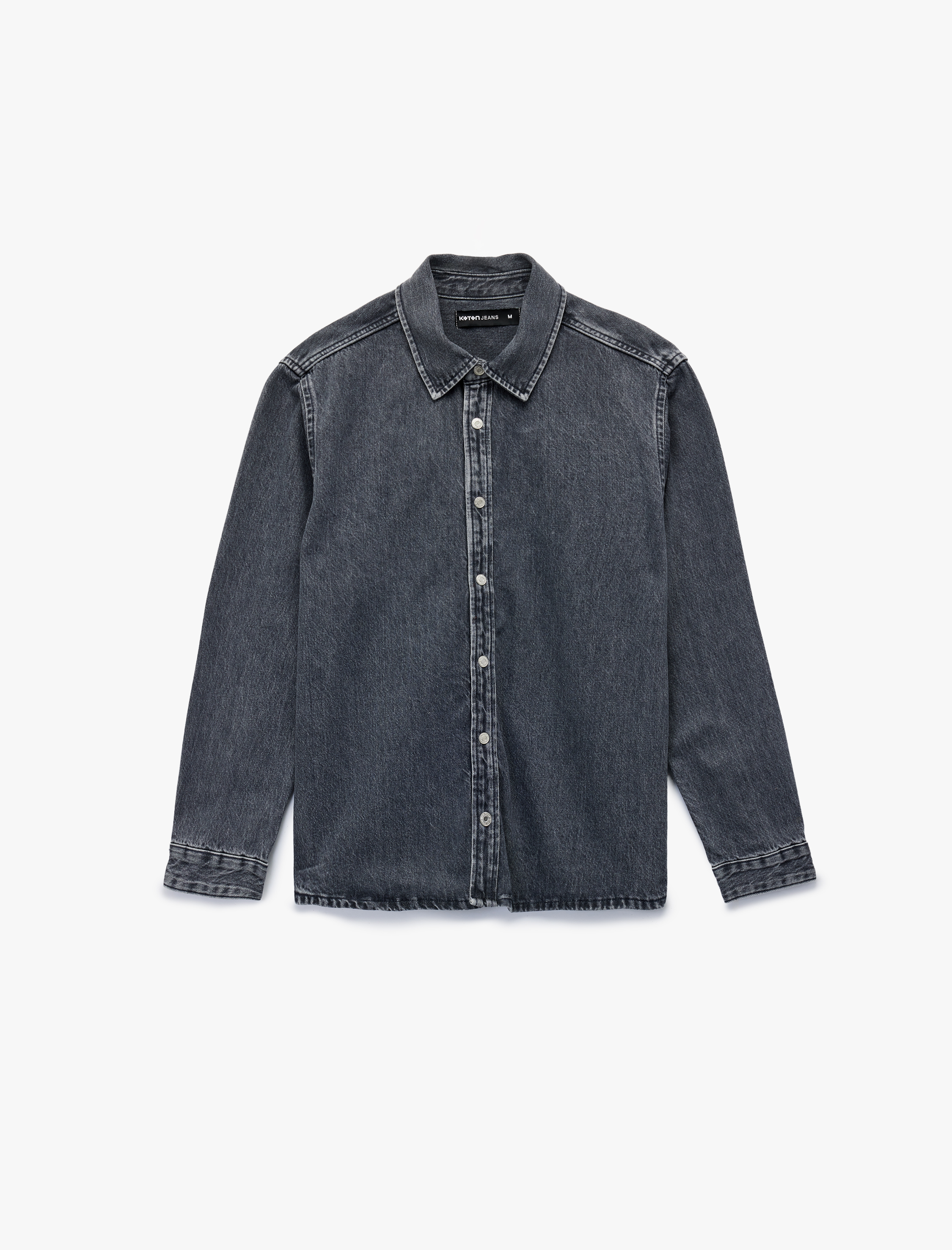   Pamuklu Regular Fit Uzun Kollu Klasik Yaka Jean Gömlek Ceket