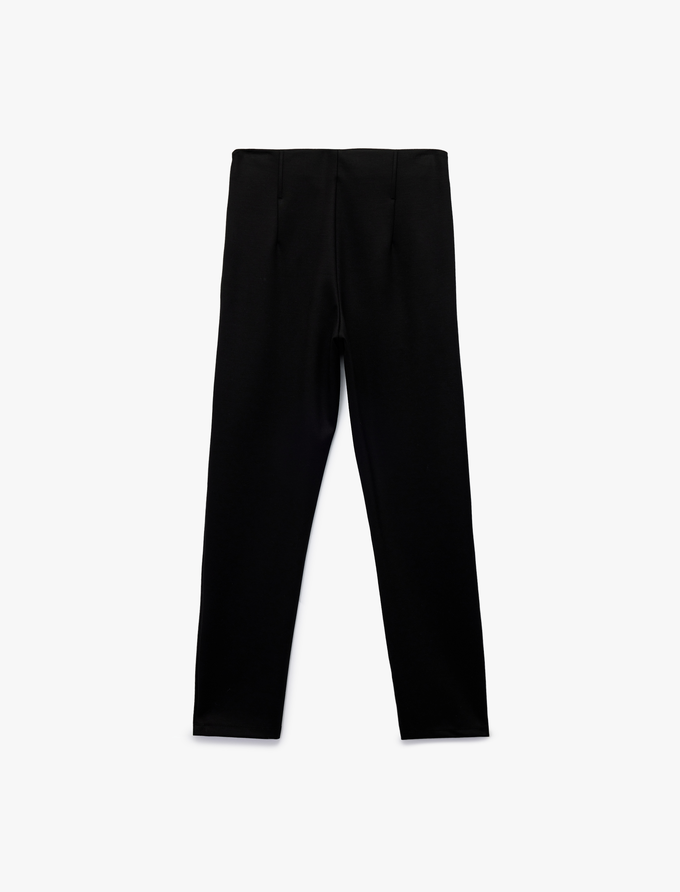   Dar Kalıp Yüksek Bel Nervürlü Tayt Pantolon